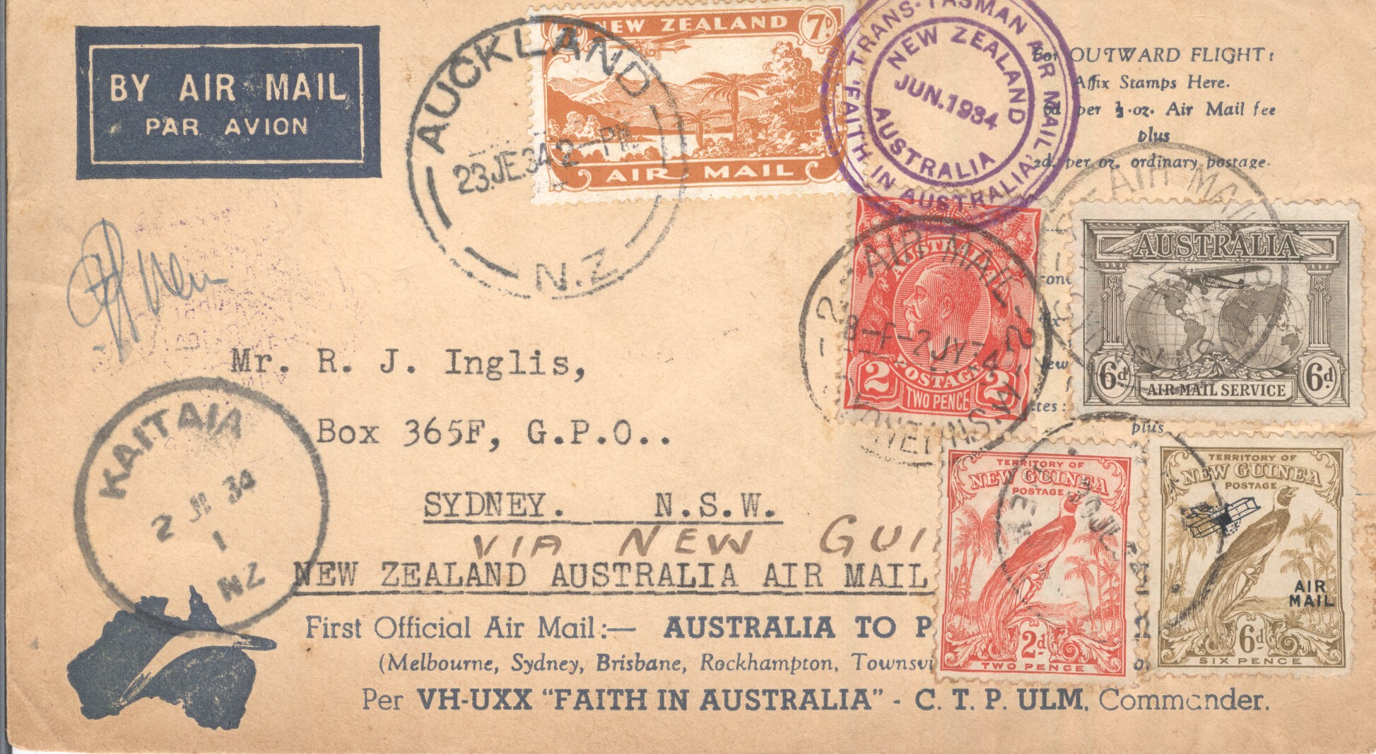 (Charles Thomas Philippe, 1898-1934, Australian pioneer Aviator) — Sophie Dupré Autographs