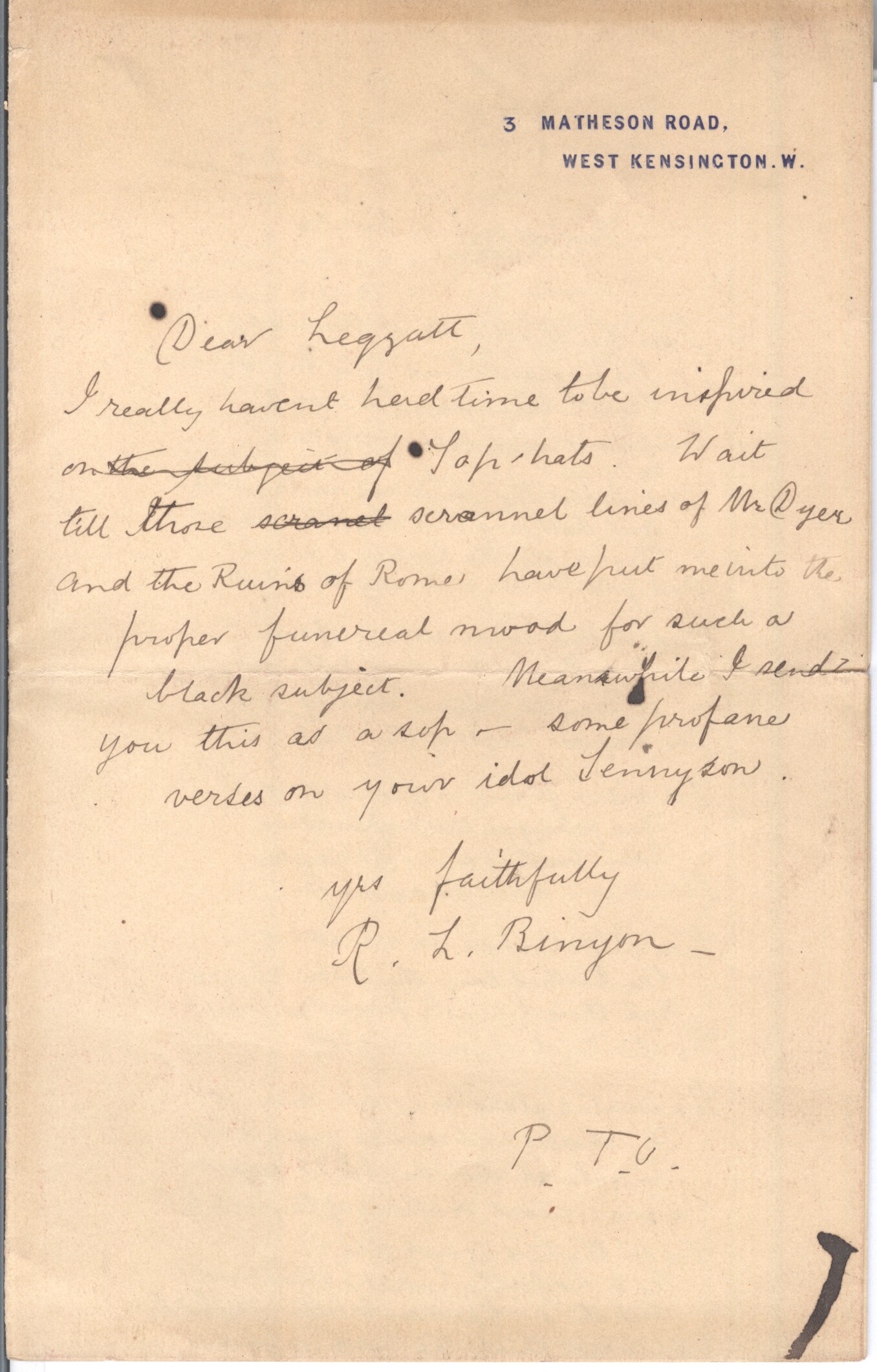 ([Robert] Laurence, 1869-1943, Poet and Playwright, Oriental Curator at the British Museum) — Sophie Dupré Autographs