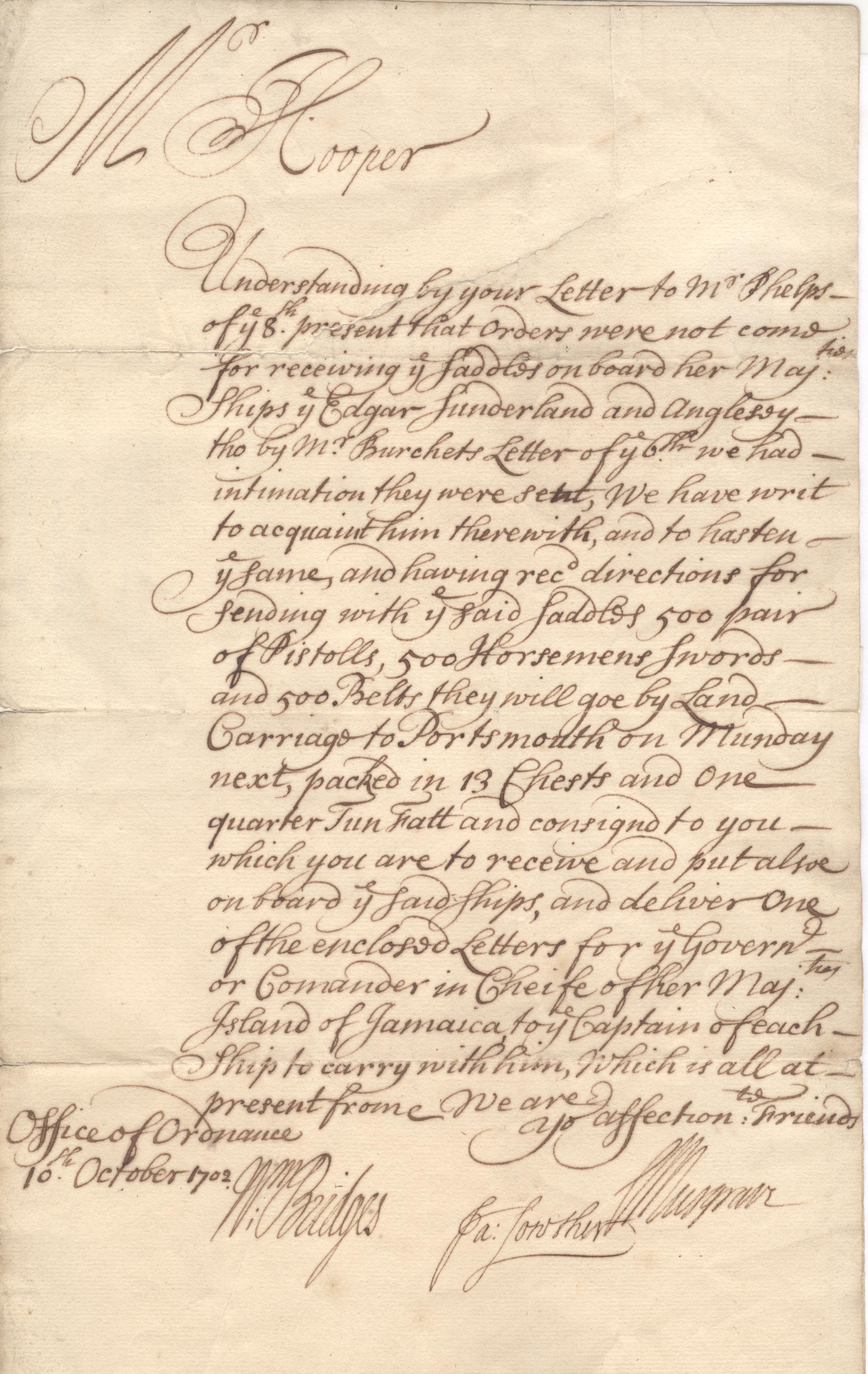 (James, 1673-1755, of the Middle Temple, Member of the Board of Ordnance), William BRIDGES (died 1714, Member of Parliament  for Liskeard, Cornwall and a member of the Board of Ordnance) and — Sophie Dupré Autographs