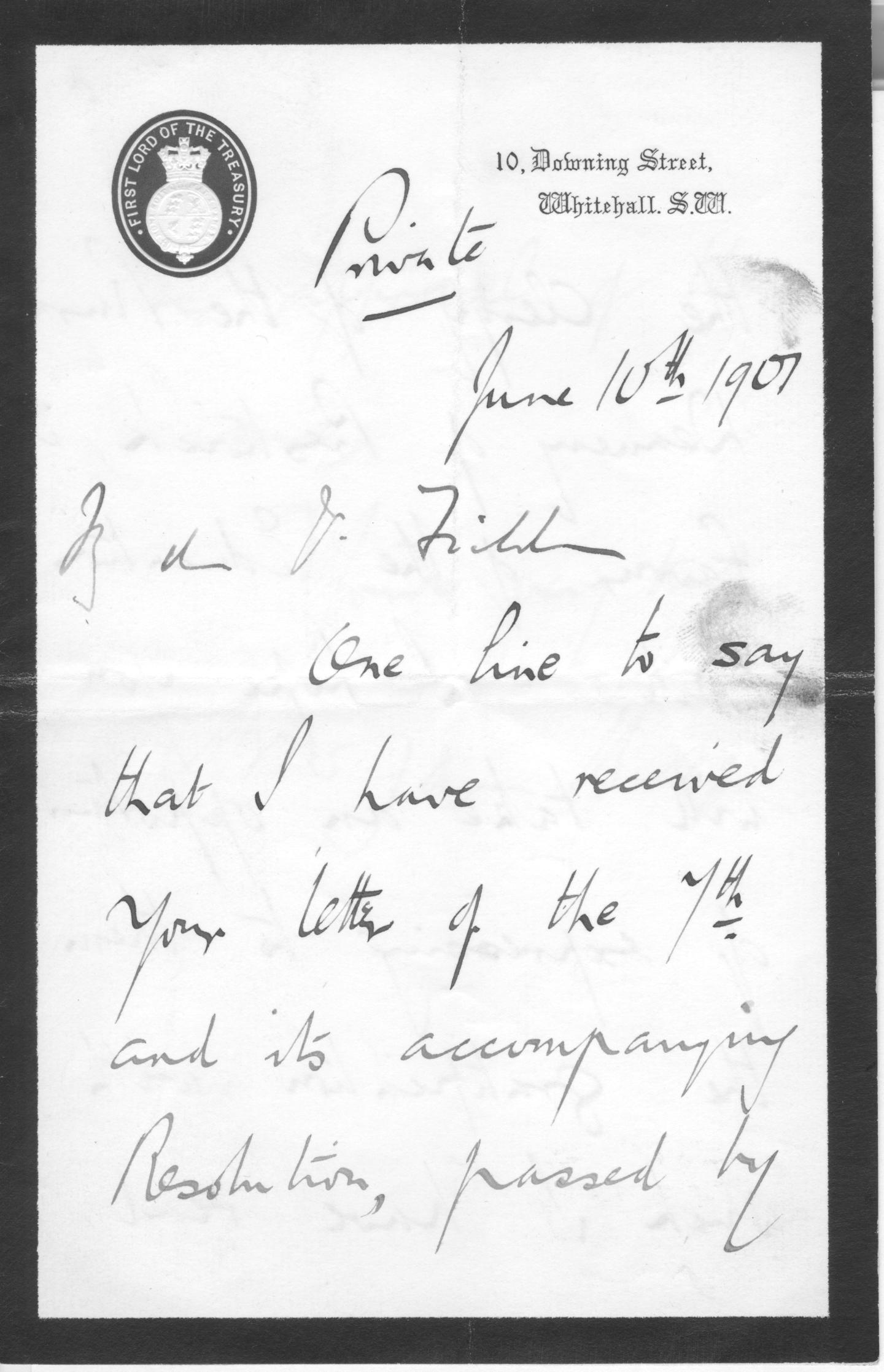 (Arthur James, 1848-1930, Prime Minister 1902-1905, Earl) — Sophie Dupré Autographs