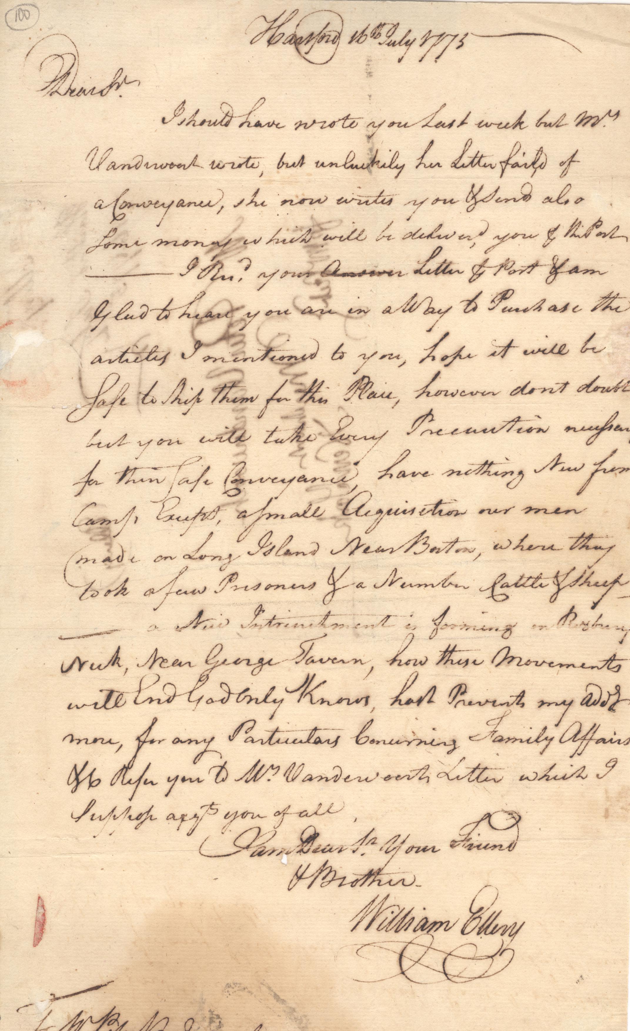 (William, 1727-1820, Signer of the United States Declaration of Independence as a representative of Rhode Island) — Sophie Dupré Autographs