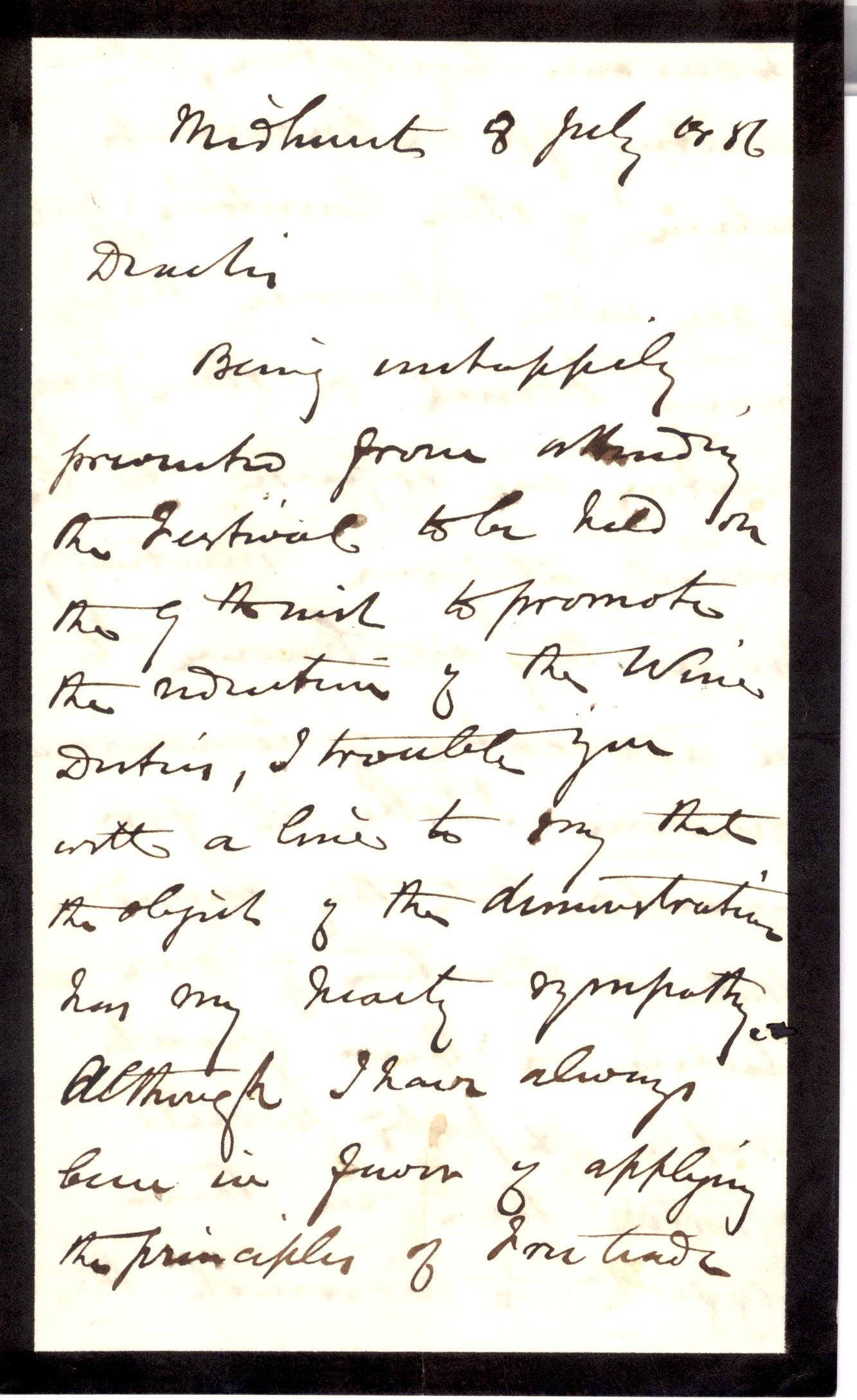 (Sir Richard, 1804-1865, Radical and Liberal Politician, Campaigner for Free Trade and Peace, Associate of the Anti-Corn Law League and the Cobden-Chealier Treaty) — Sophie Dupré Autographs