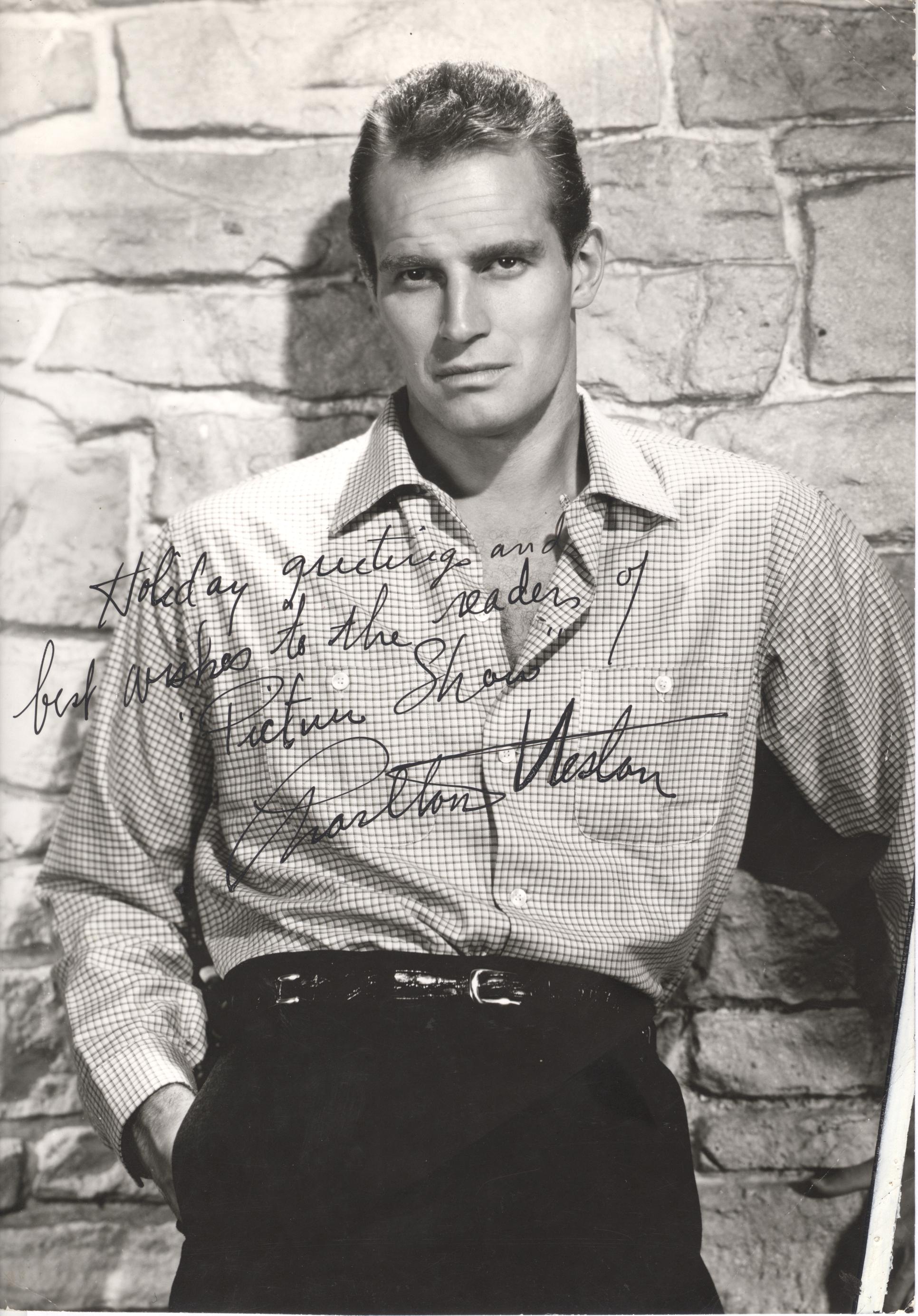 (Charlton, 1924-2008, American Actor and Political Activist) — Sophie Dupré Autographs