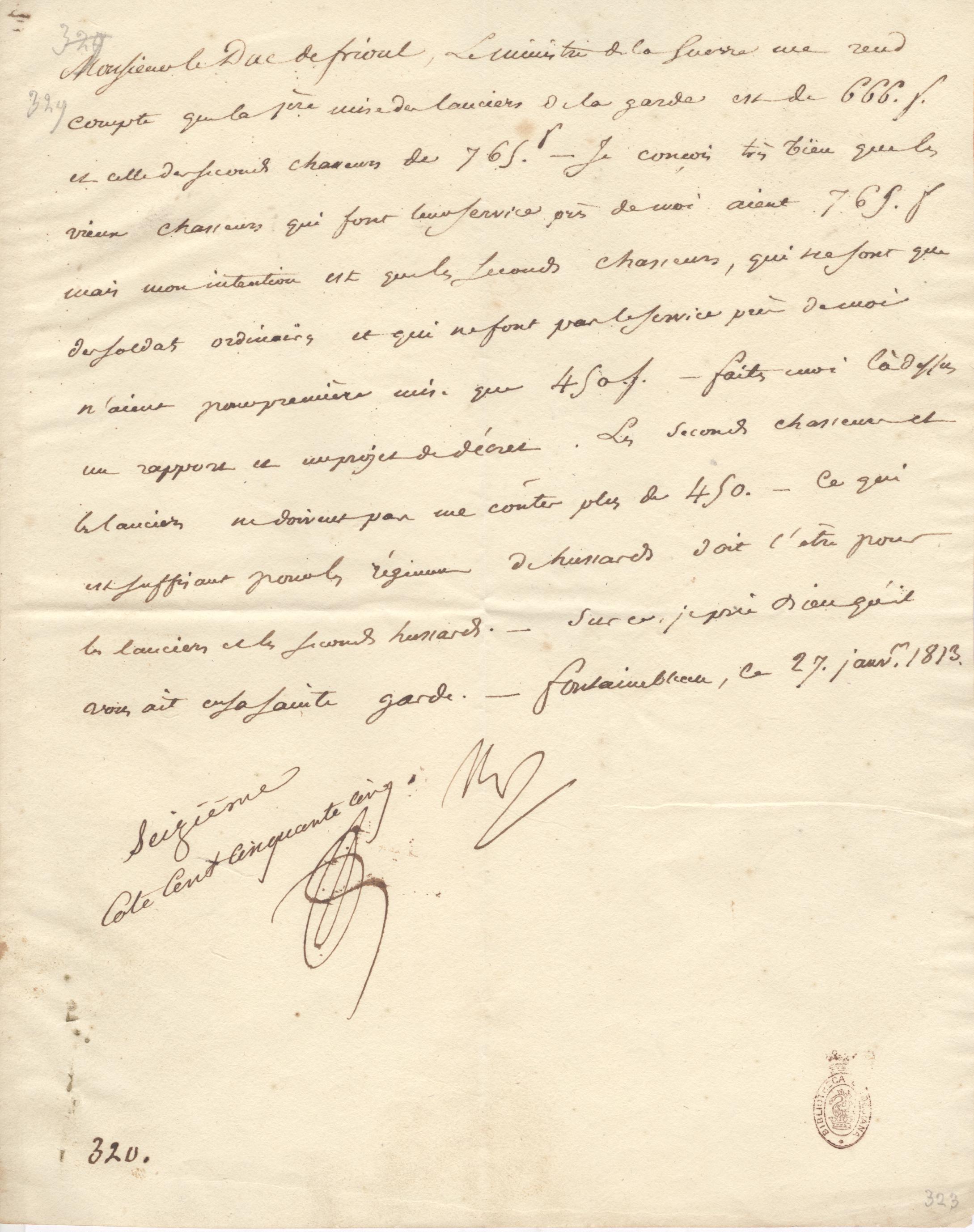 (1769-1821, Emperor of the French) — Sophie Dupré Autographs