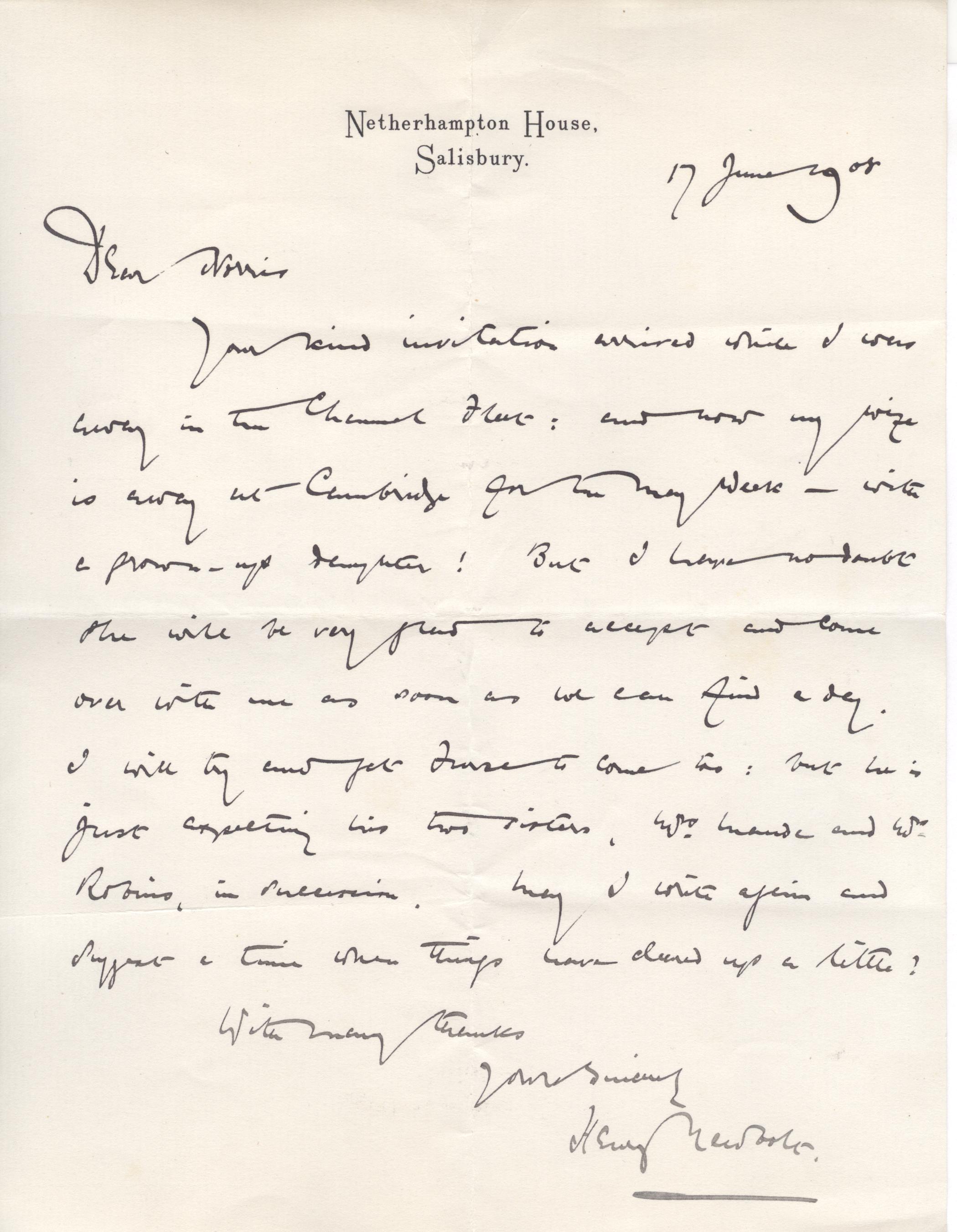 (Sir Henry John, 1862-1939, English Poet, Novelist and Historian) — Sophie Dupré Autographs