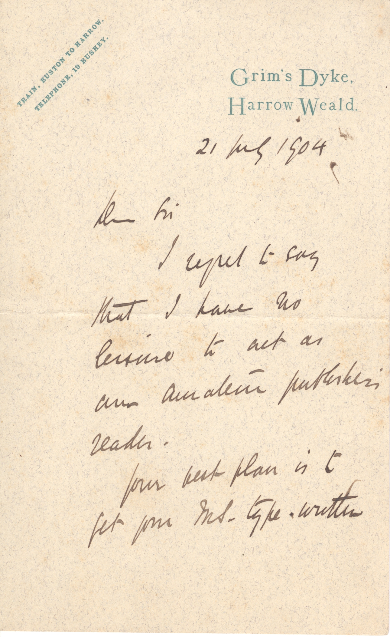 (Sir William Schwenk, 1836-1911, Librettist of Gilbert & Sullivan) — Sophie Dupré Autographs