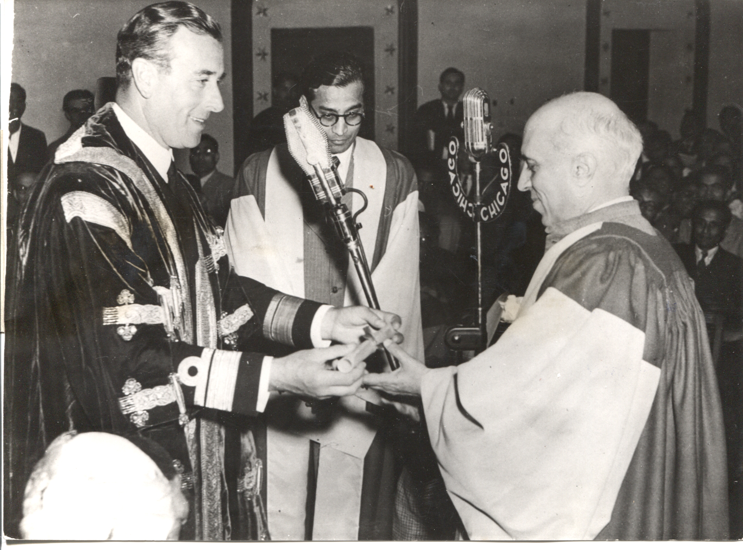 (Jawaharlal, 1889-1964, India's First Prime Minister) and MOUNTBATTEN (Earl Louis of Burma, 1900-1979, Admiral of the Fleet)] — Sophie Dupré Autographs
