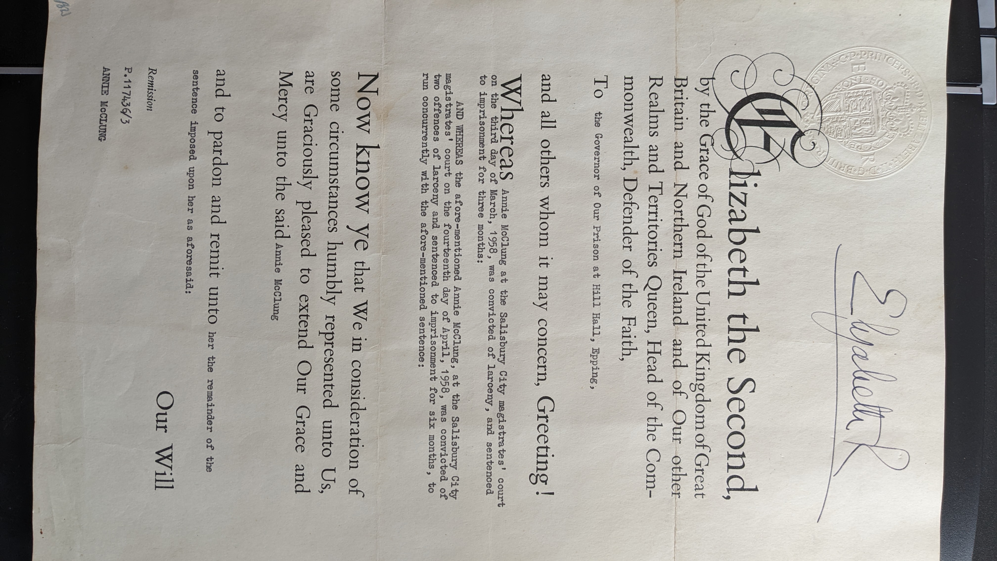 (1926-2022, Longest Serving Monarch of Great Britain) — Sophie Dupré Autographs