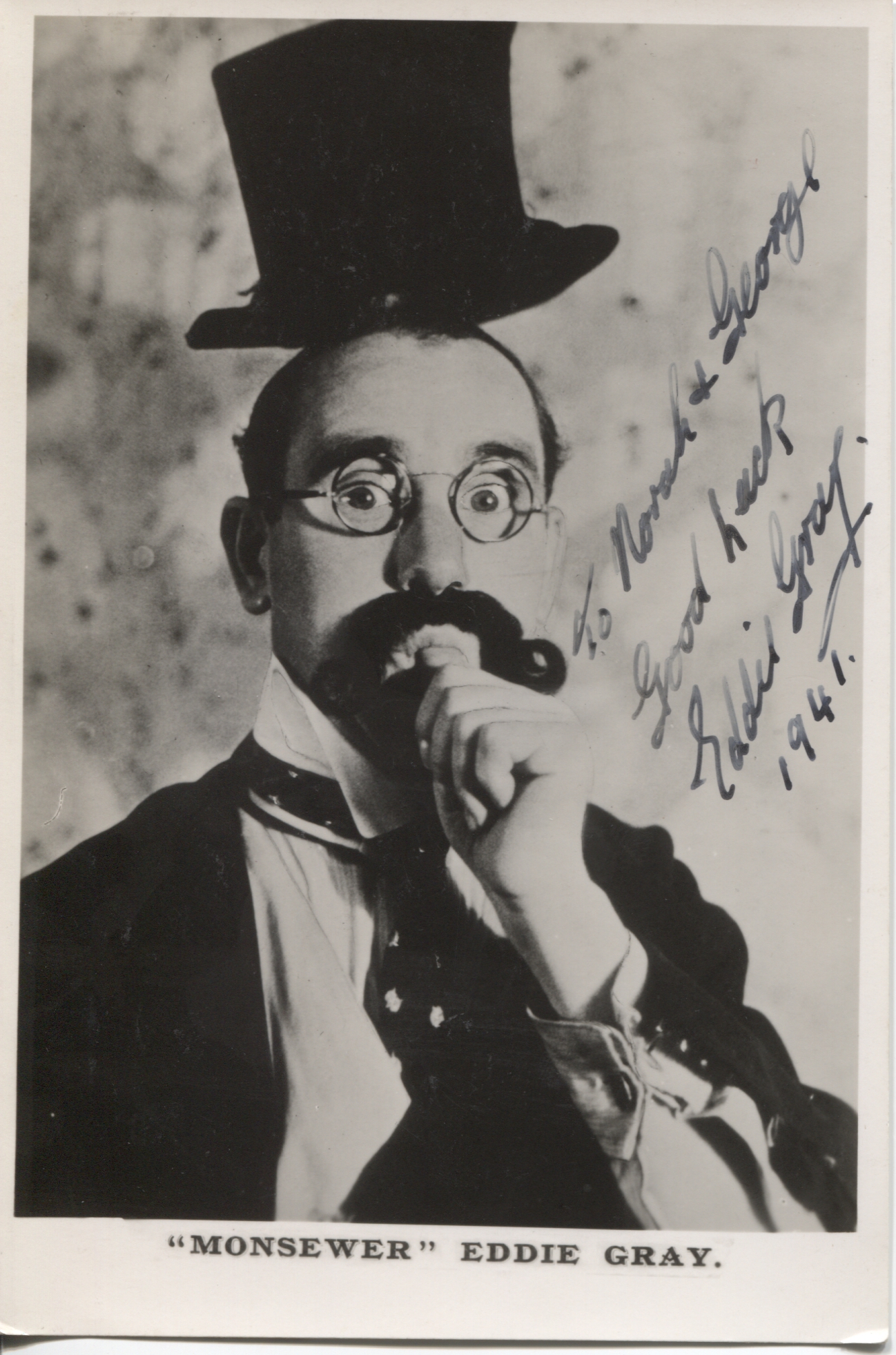 ('Monsewer' Eddie, 1898-1969, Comedian who played in Music Halls as a Solo Act and also as a Member of the 'Crazy Gang') — Sophie Dupré Autographs
