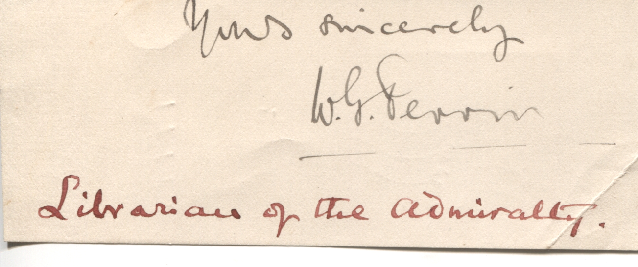 (William Gordon, 1874-1974, Lieutenant Colonel, RAF and Navy Officer, Librarian of the Admiralty) — Sophie Dupré Autographs