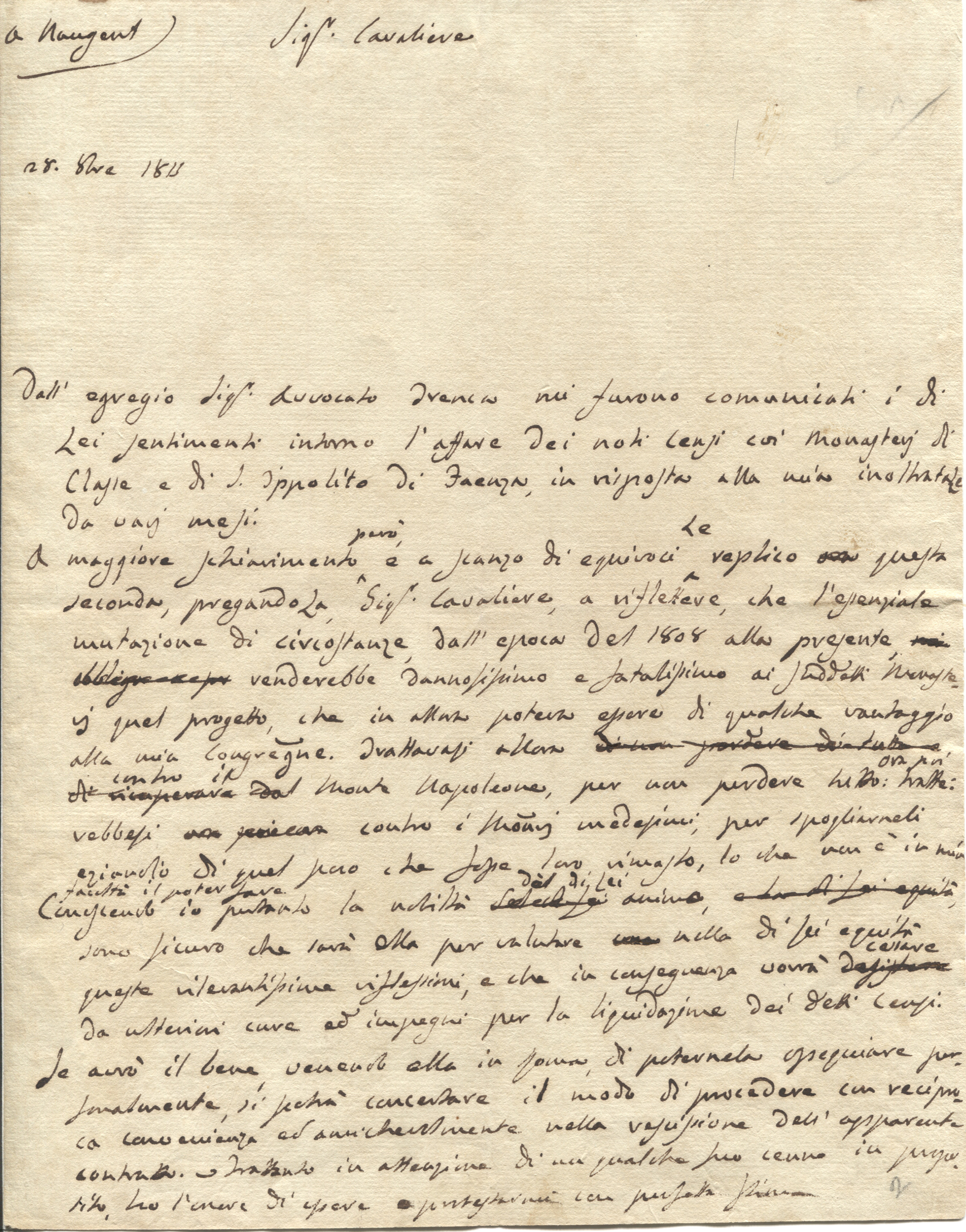 (Bartolommeo Alberto Cappellari, 1765-1846, Camaldolese Abbot, from 1831 Pope) — Sophie Dupré Autographs