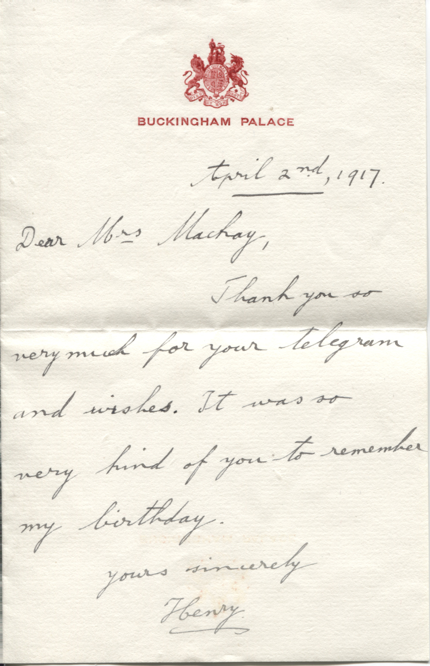(Duke of Gloucester, 1900-1974, Officer in the 10th Hussars, Marshall of the RAF, Governor General of Australia, Uncle of Elizabeth II) — Sophie Dupré Autographs