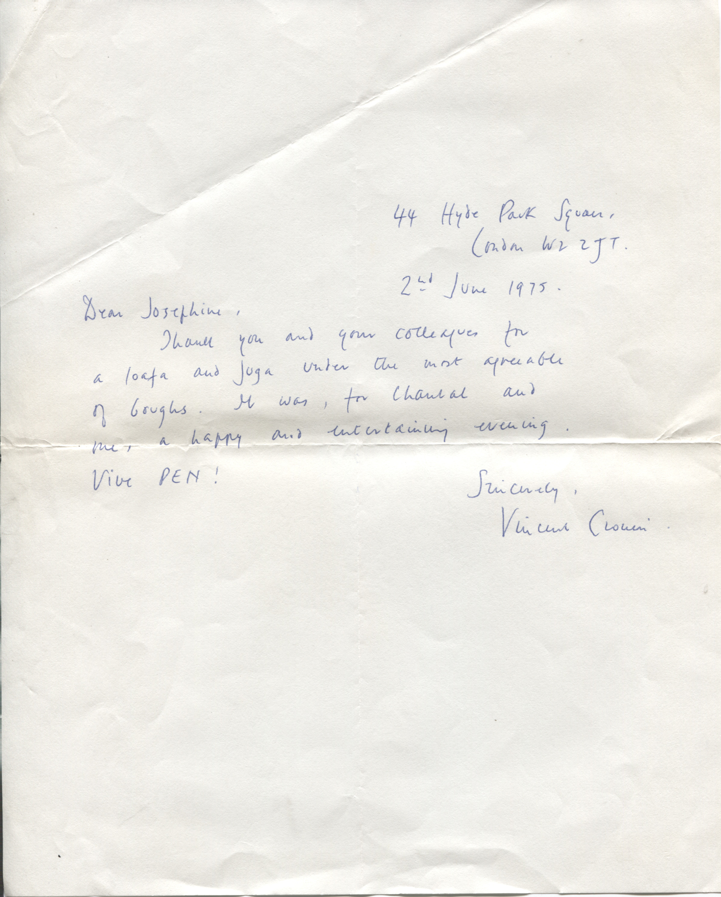 (Vincent Archibald, 1924-2011, Histocical, Cultural and Biographical Writer) — Sophie Dupré Autographs