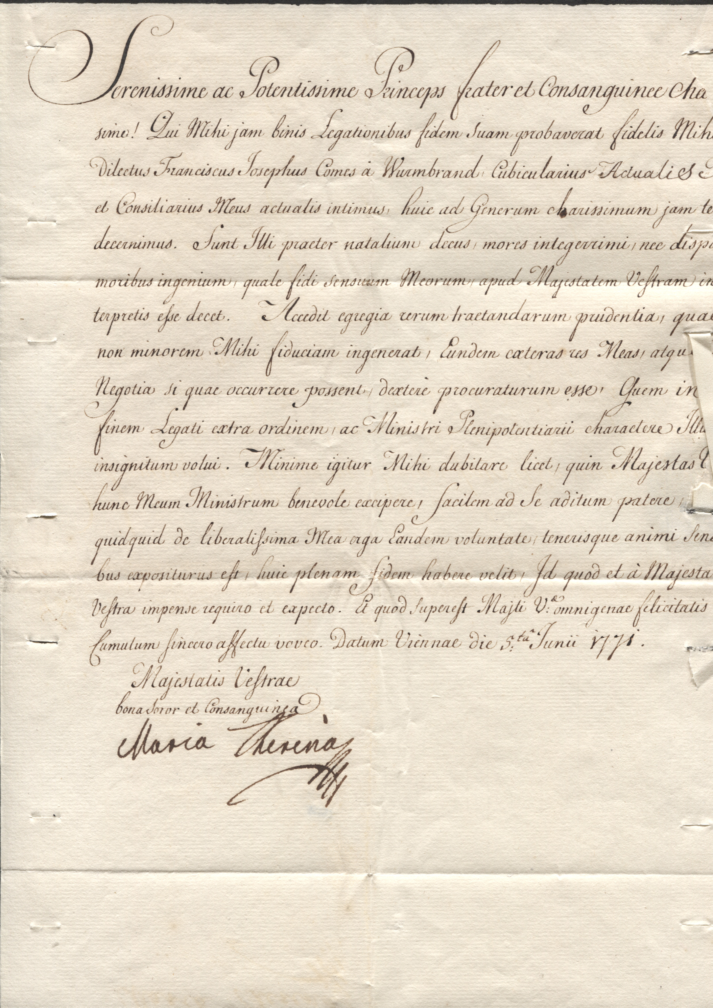 (Archduchess of Austria, 1717-1780, Holy Roman Empress and Dowager Empress 1745-1780, Queen of Hungary) — Sophie Dupré Autographs
