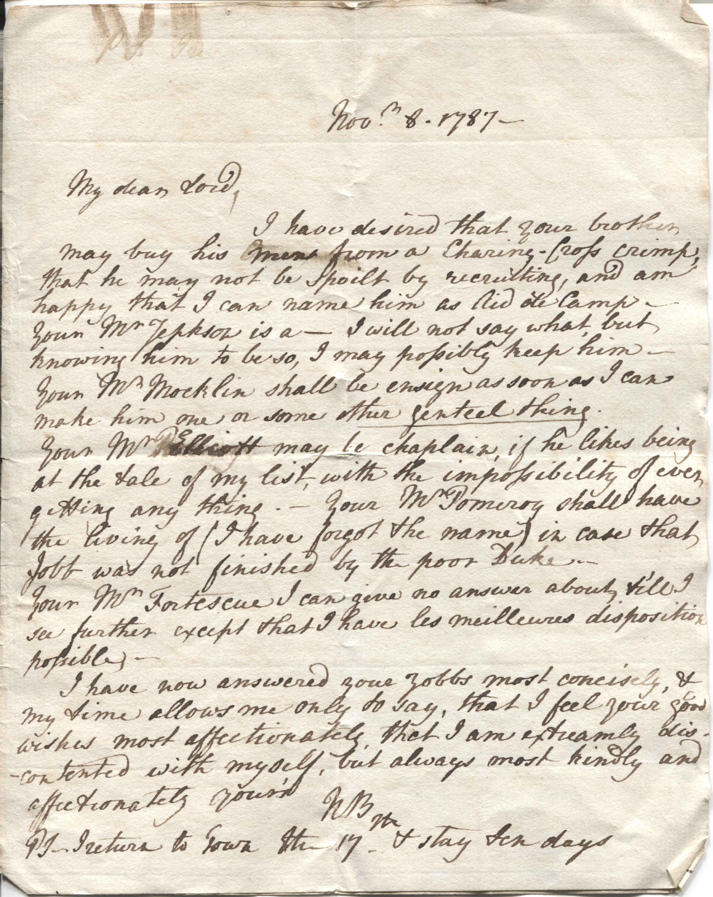 (Richard Colley, 1st Marquis of Wellesley, 2nd Earl of Mornington, 1760-1842, Governor-General of India, Brother of the Duke of WELLINGTON) and George Nugent-Temple-GRENVILLE (1st Marquess of Buckingham, 1753-1813, known as George Grenville before 1779 and as the Earl Temple between 1779 and 1784,Statesman, Lord Lieutenant of Ireland) — Sophie Dupré Autographs