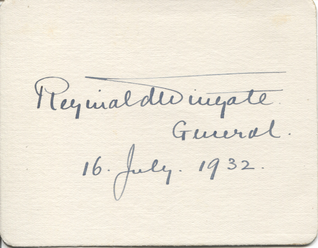 (Sir Francis Reginald, 1861-1953, Sirdar of the Egpytian Army, Governor General of the Sudan, High Commissioner in Egypt) — Sophie Dupré Autographs