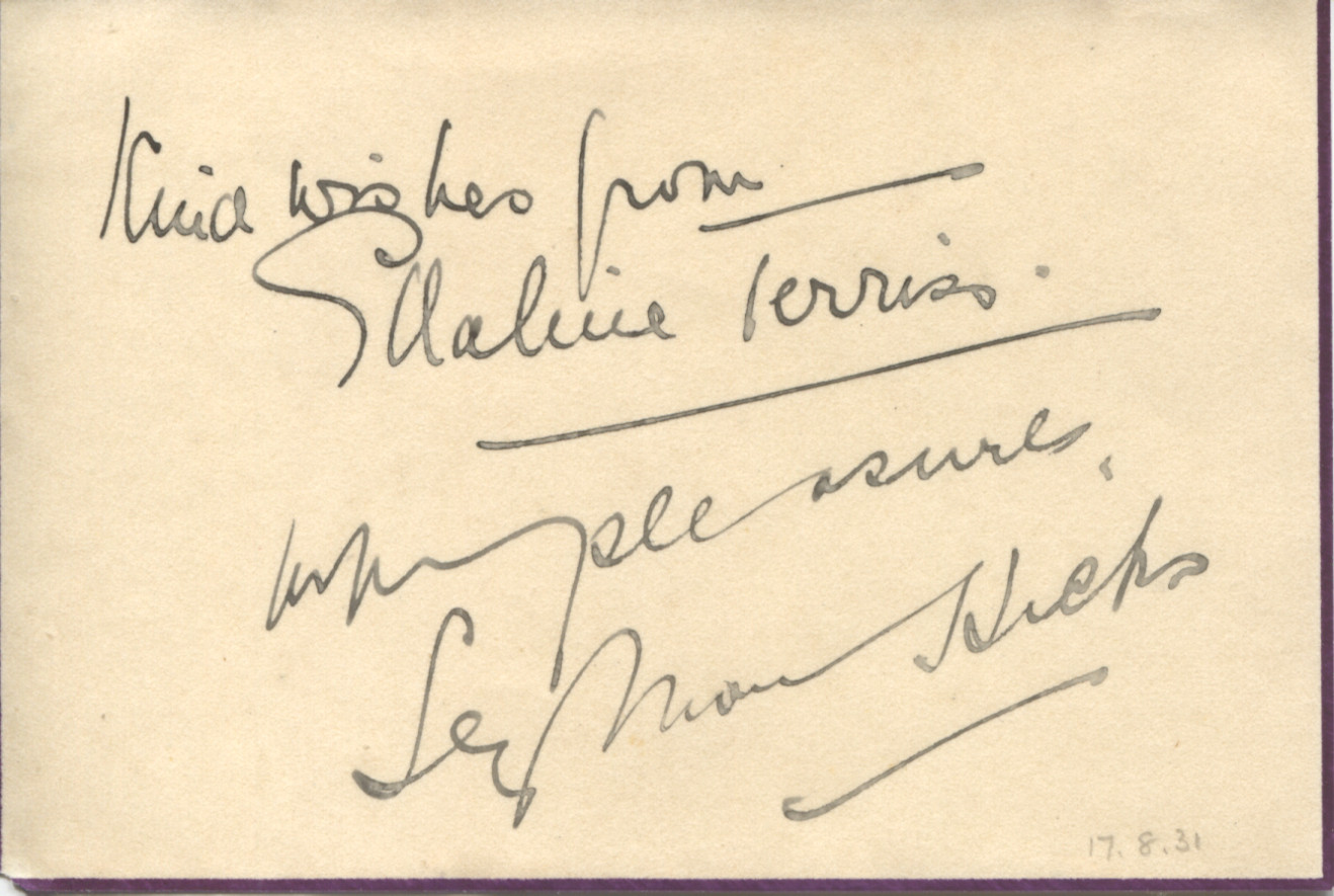 (Sir Edward Seymour, 1871-1949, British Actor-Manager and Author) and his wife Ellaline TERRISS (1871-1971, English Actress) — Sophie Dupré Autographs