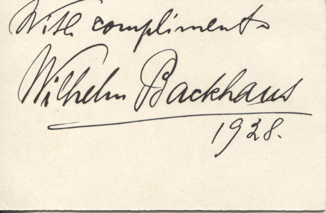 (Wilhelm, 1884-1969, Musician & Composer) — Sophie Dupré Autographs