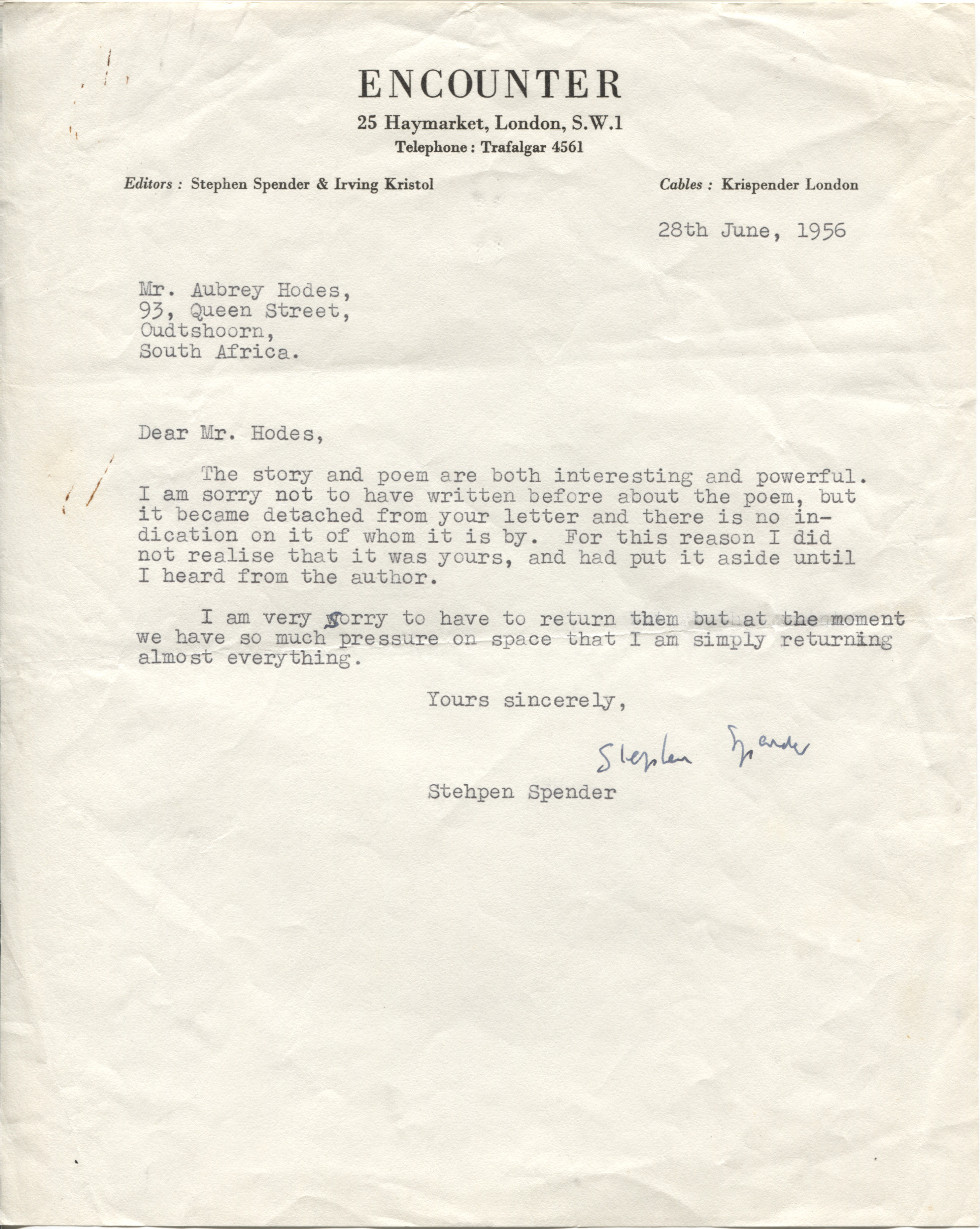(Sir Stephen, 1909-1995, Poet & Critic) — Sophie Dupré Autographs