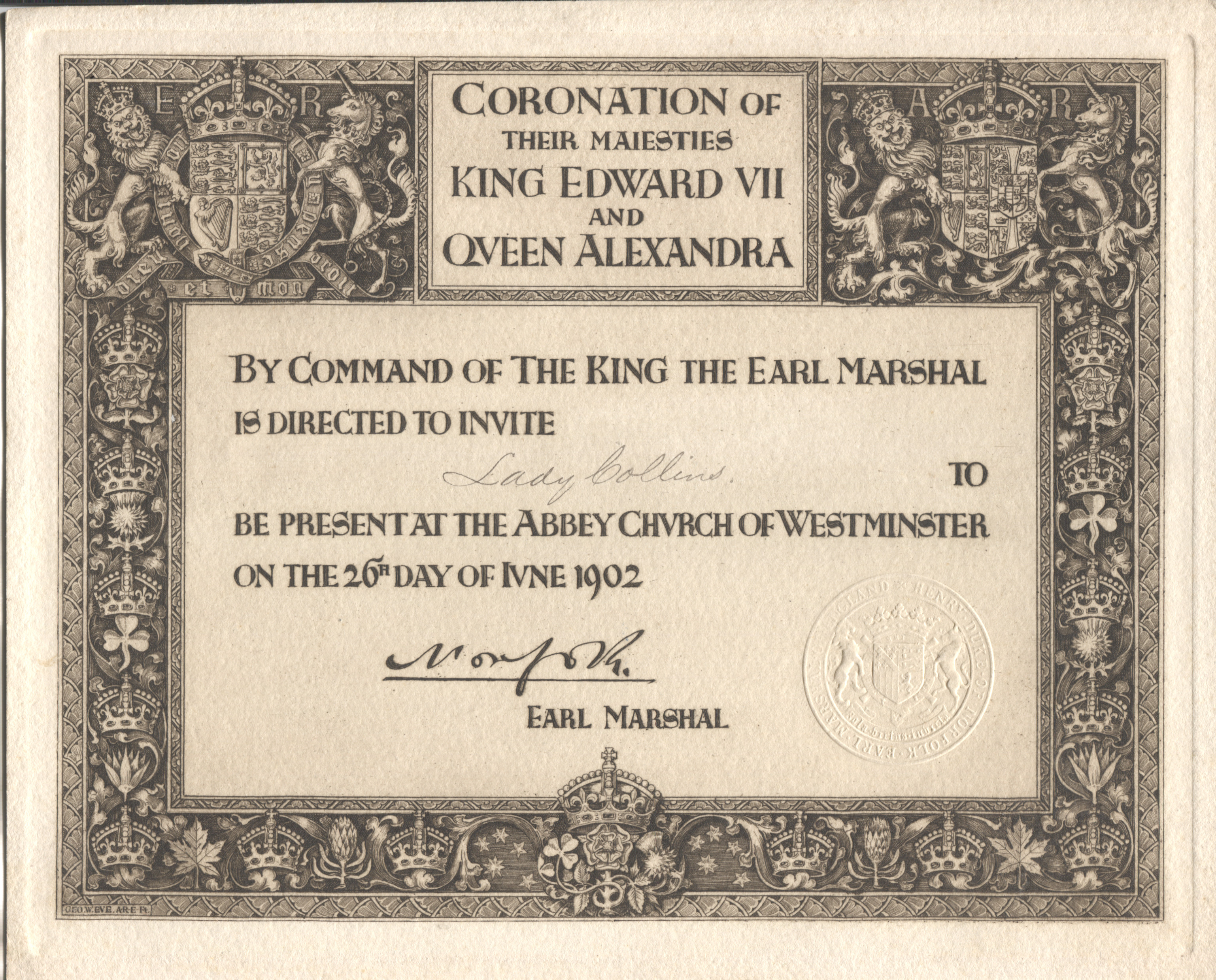 (1841-1910, King of Great Britain) & ALEXANDRA (of Denmark, 1844-1925, his Queen)] — Sophie Dupré Autographs