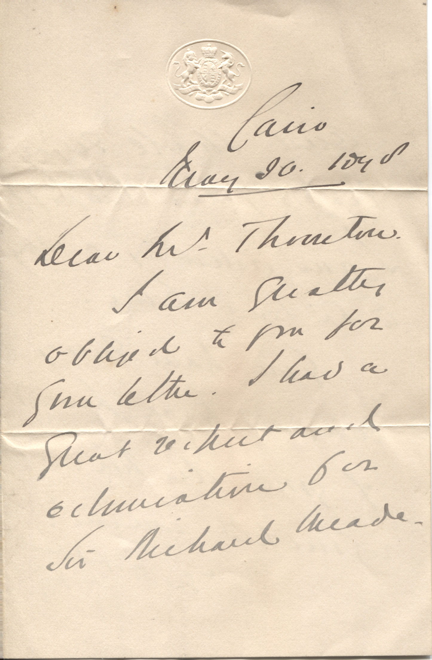 (Sir Evelyn Baring, 1841-1917, Administrator in Egypt and India, from 1901 1st Earl) — Sophie Dupré Autographs