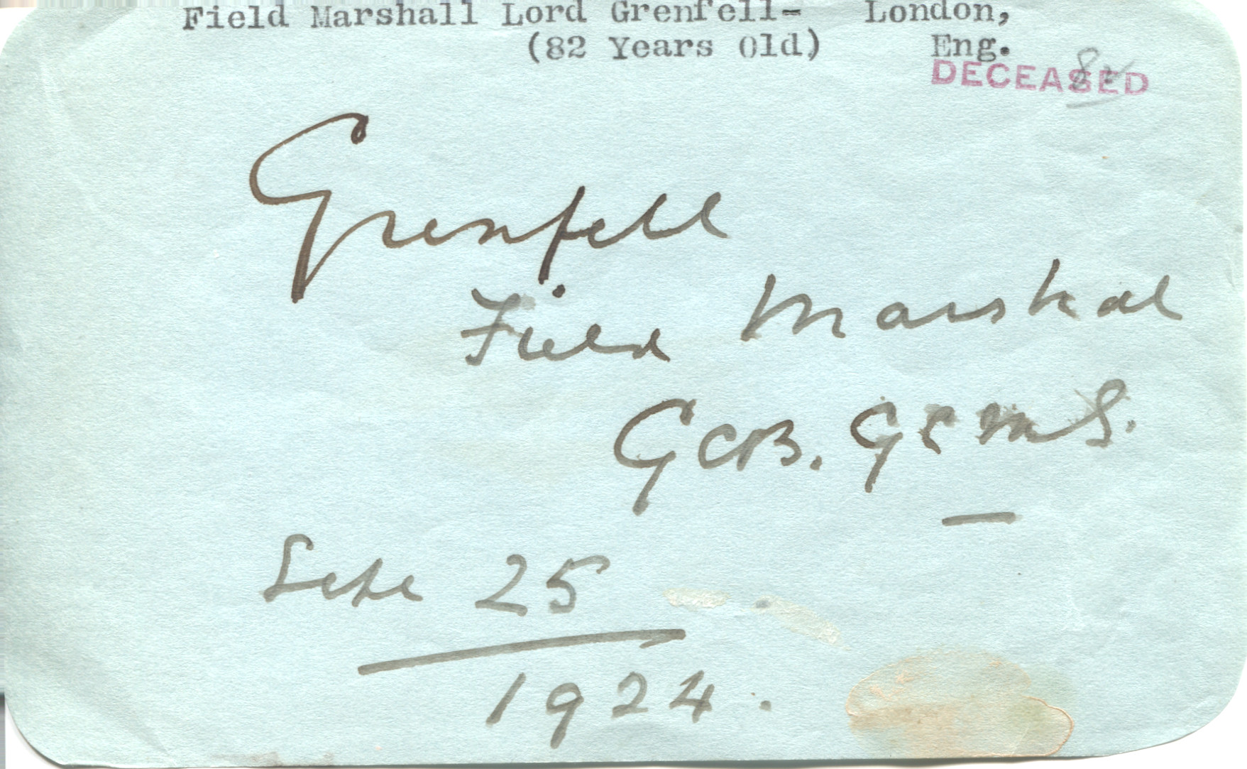(Francis Wallace, 1st Baron, 1841-1925, Field Marshal, Commander in Chief Ireland) — Sophie Dupré Autographs