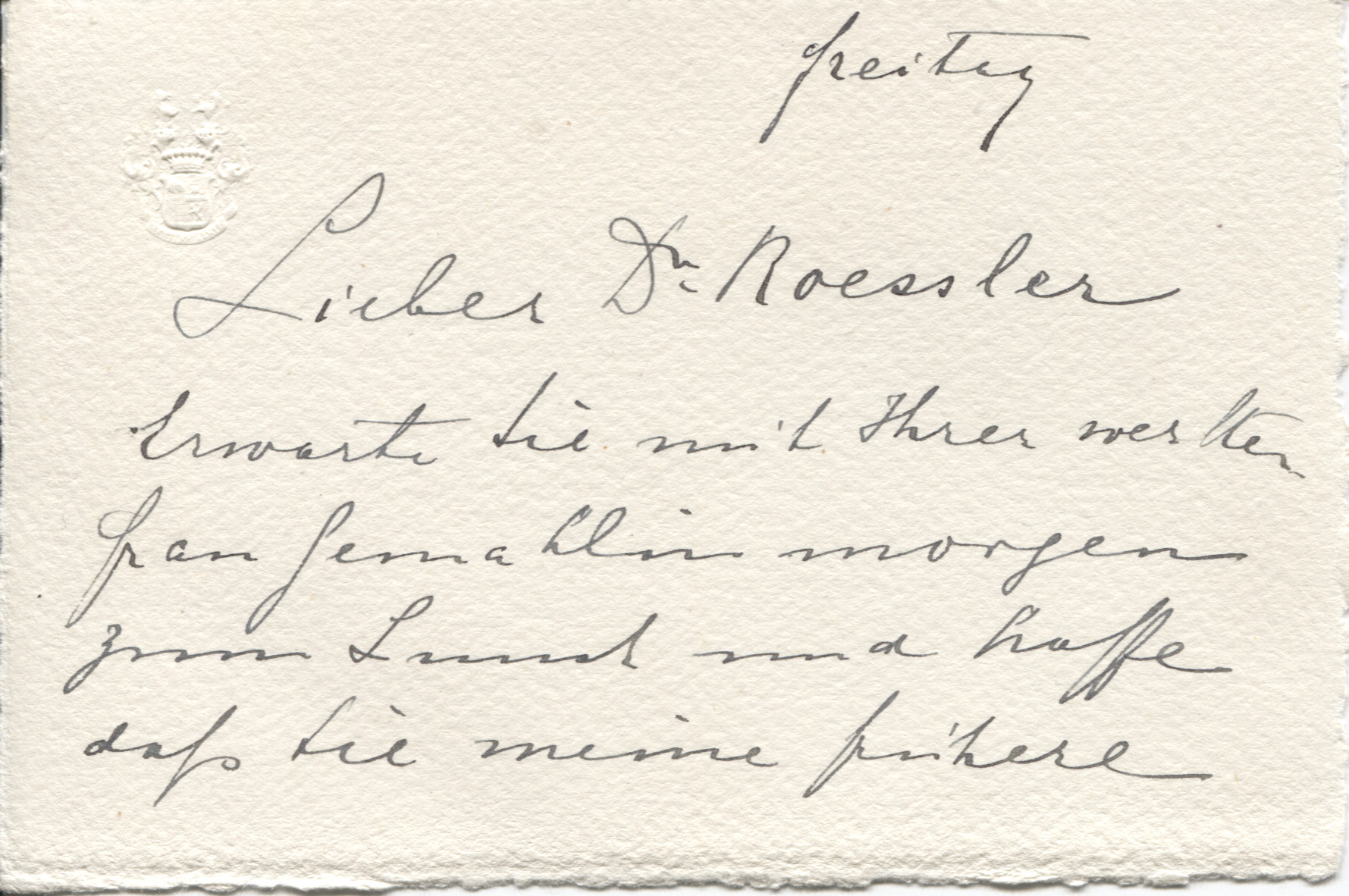 (Baron Rudolf Carl von, 1857-1932, Austrian Soldier who served under General Gordon in the Sudan, Governor of Darfur, Inspector General of the Sudan from 1900 to 1914 and President of the Austrian Red Cross) — Sophie Dupré Autographs