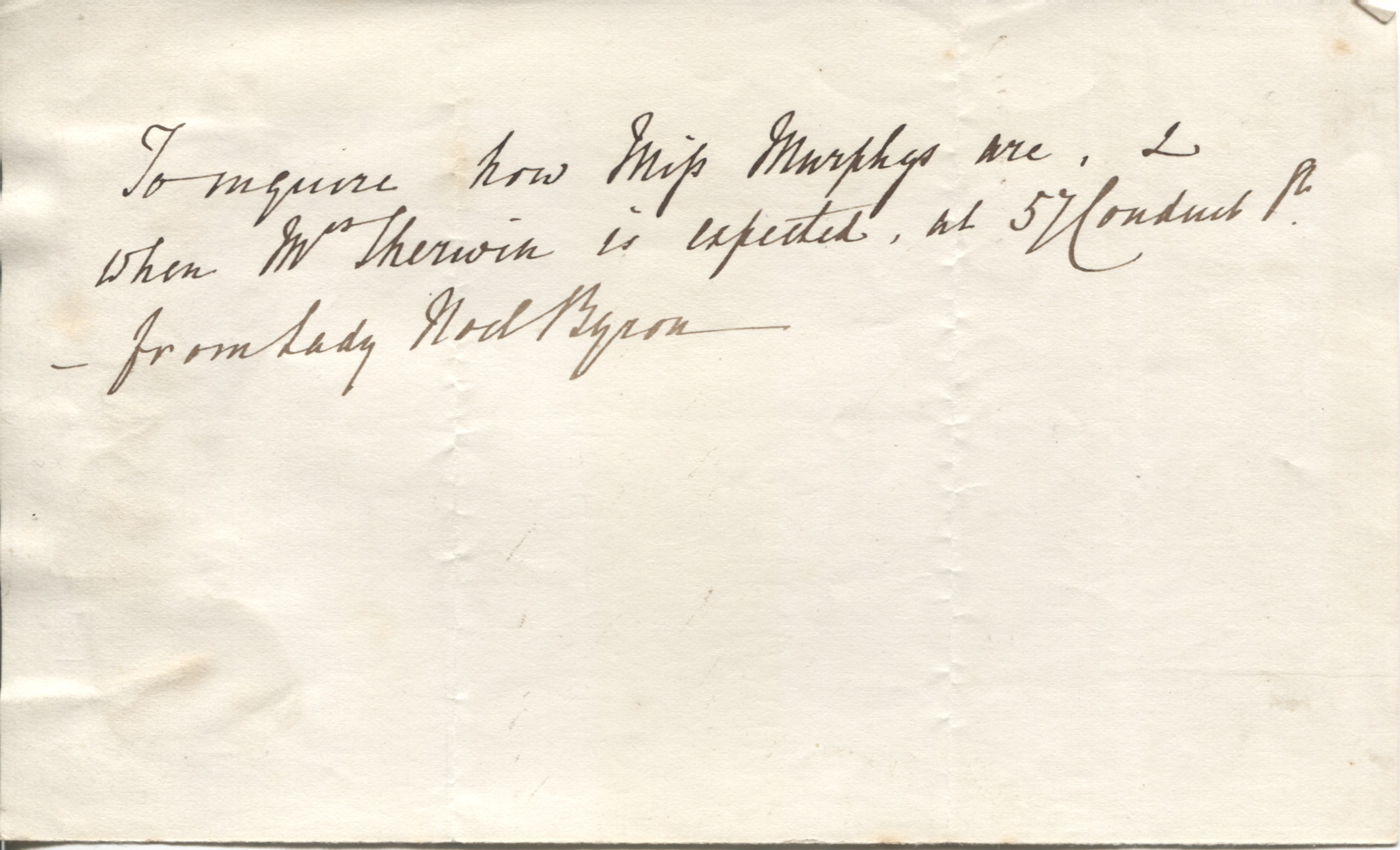 (Anne Isabella Noel, née Millbanke, 1792-1860, 11th Baroness Wentworth and Baroness Byron, wife of Lord Byron) — Sophie Dupré Autographs