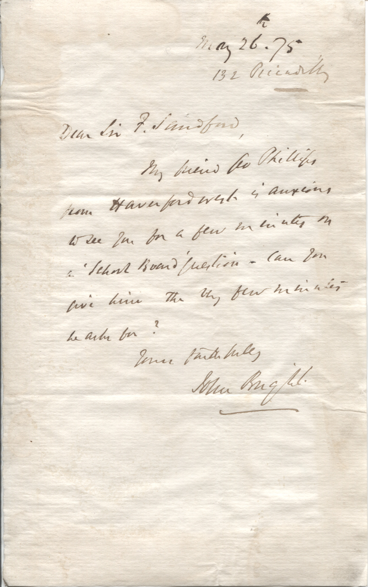 (Jacob, 1821-1899, Radical M.P., brother of John) — Sophie Dupré Autographs
