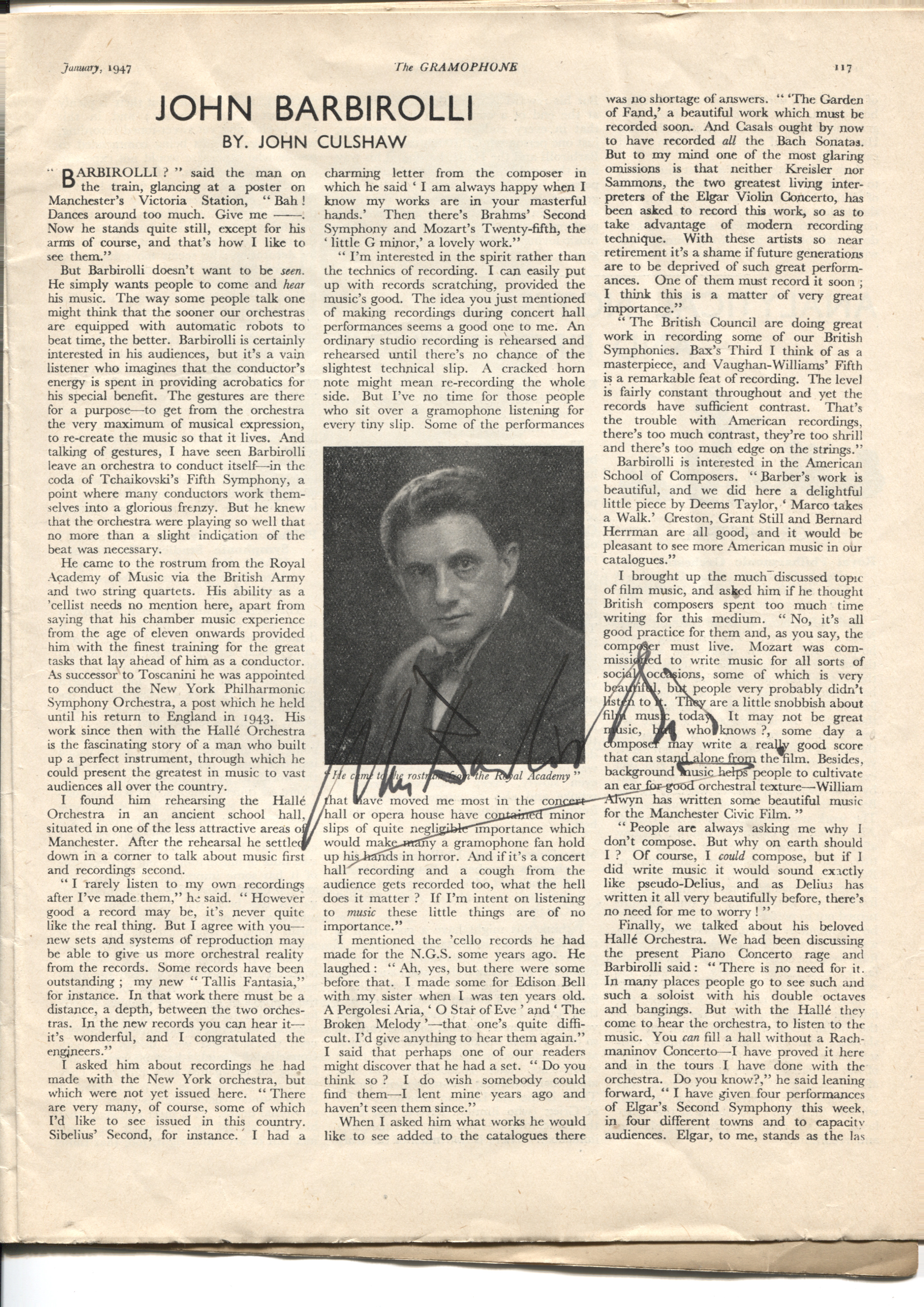(Sir John, 1899-1970, Conductor, 1943-1958, of the Hallé orchestra) and Sheila RANDELL (Pianist) — Sophie Dupré Autographs