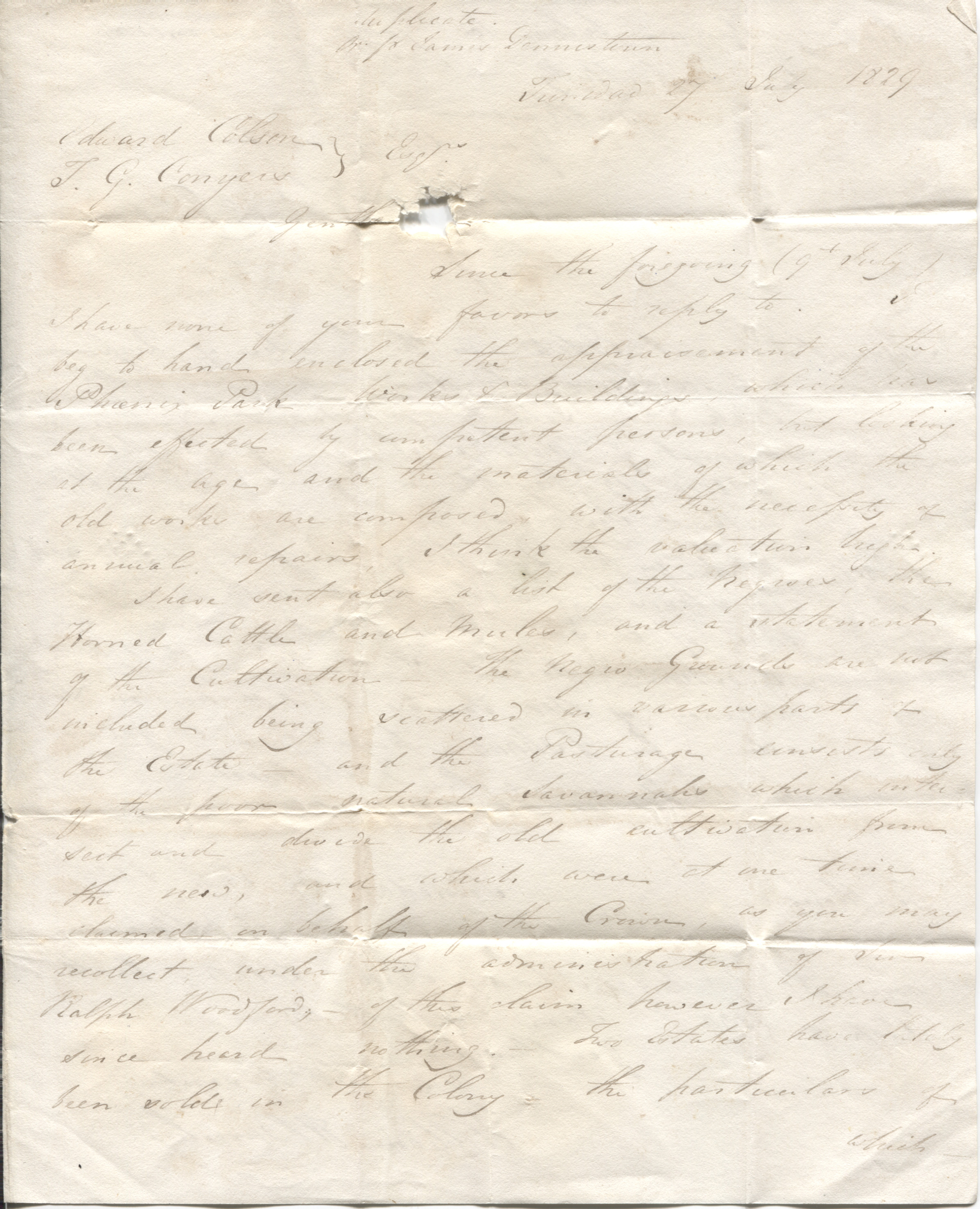(William Hardin, 1780-1850, American born, British-Trinidadian Planter) — Sophie Dupré Autographs