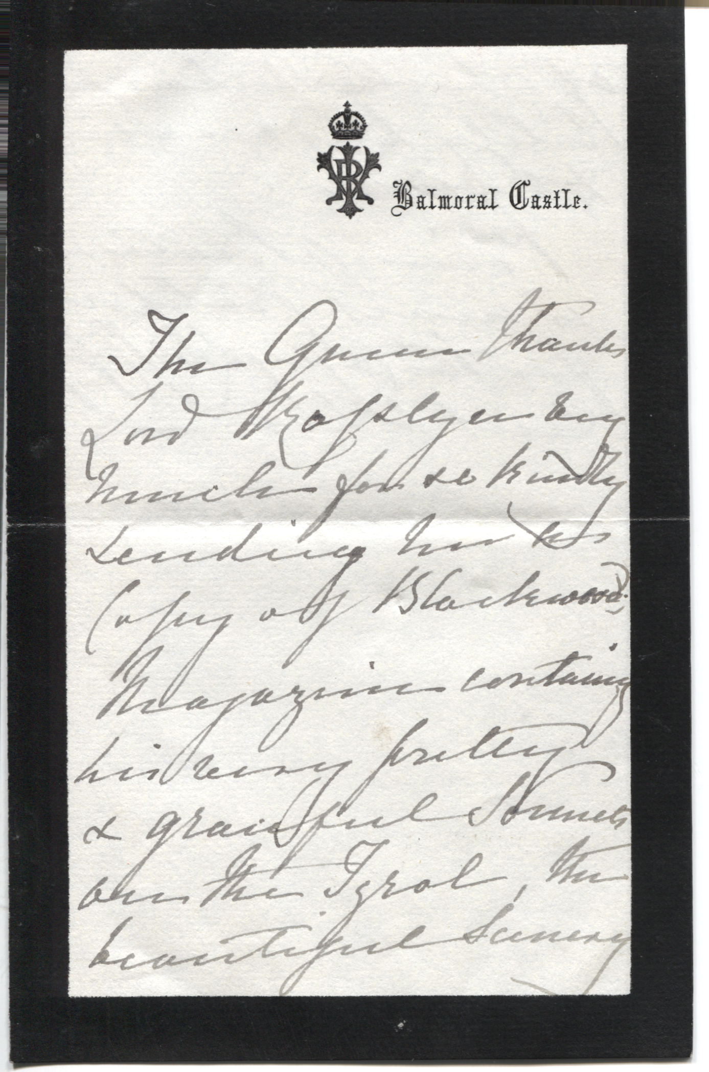 (1819-1901, Queen of Great Britain) — Sophie Dupré Autographs