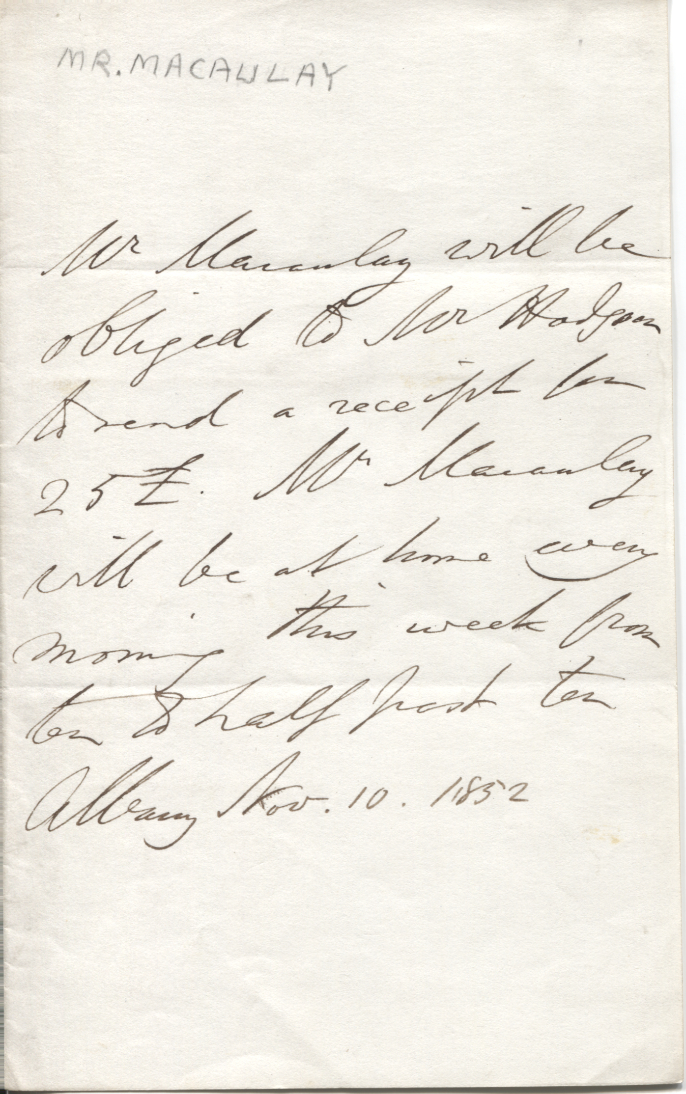 (Thomas Babington, Lord, 1800-1859, Poet and Statesman) — Sophie Dupré Autographs