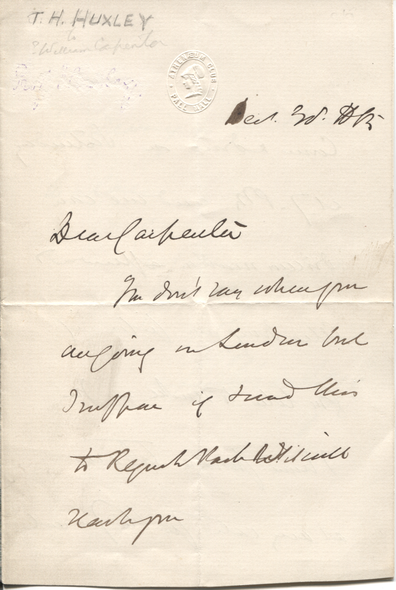 (Leonard, 1860-1933, Schoolteacher and Author, son of the Zoologist Thomas Henry Huxley) — Sophie Dupré Autographs