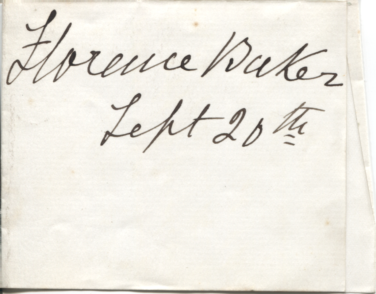 (Florence, 1841-1916, Explorer, wife of Sir Samuel White, bought in an Ottoman Slave Market) — Sophie Dupré Autographs
