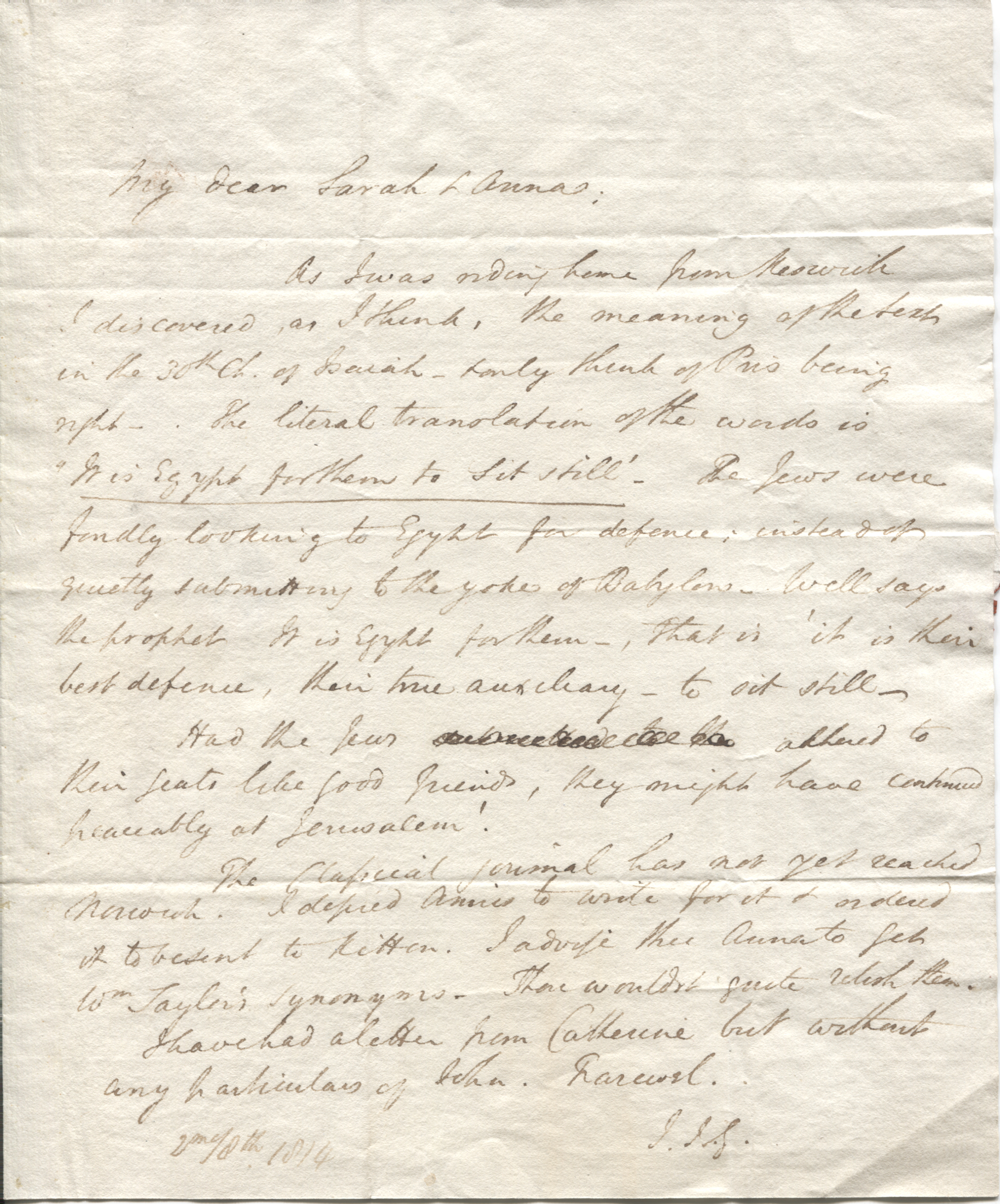 (Joseph John, 1788-1847, Banker in Norwich, Evangelical Minister of the Religious Society of Friends, the Quakers, Abolitionist) — Sophie Dupré Autographs