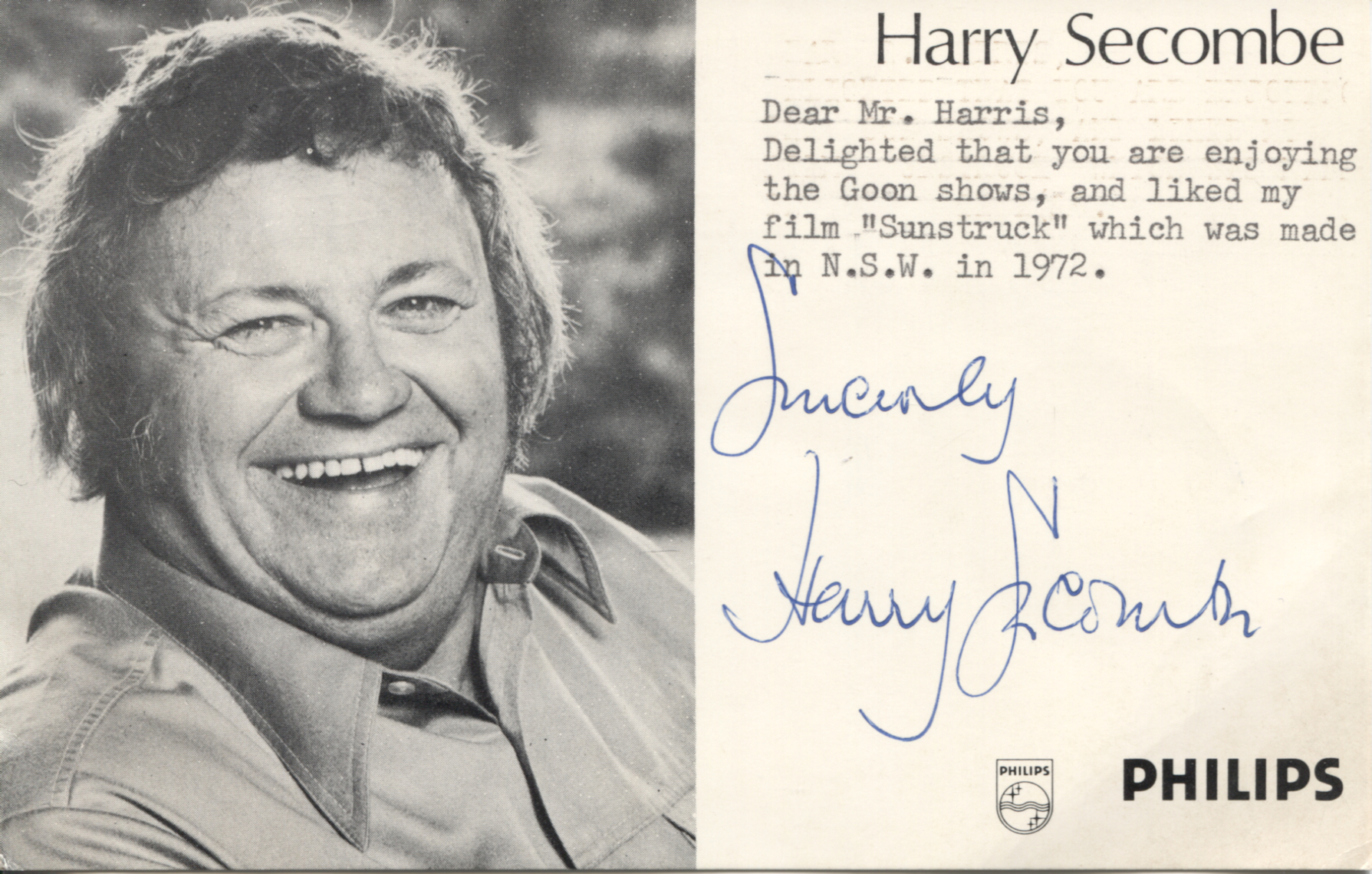 (Sir Harry Donald, 1921-2000, Welsh Actor, Comedian, Singer and Television Presenter.) — Sophie Dupré Autographs