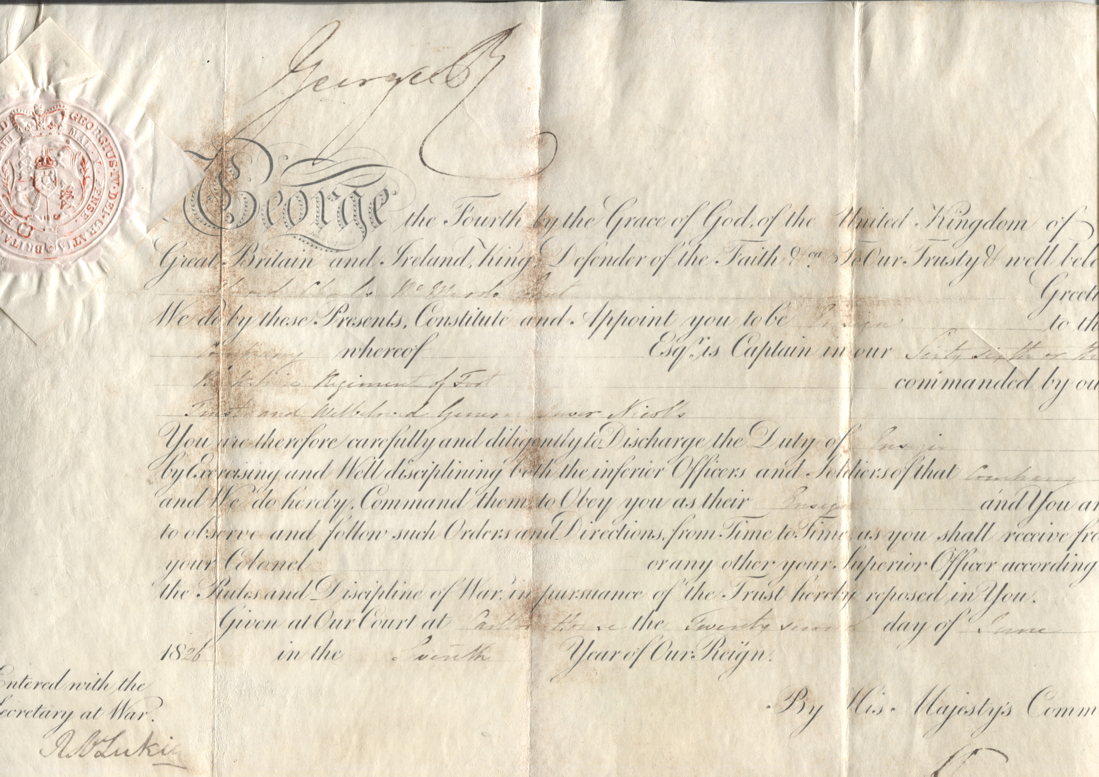 (1762-1830, King of Great Britain) & Sir Robert PEEL (1788-1850, Prime Minister) — Sophie Dupré Autographs