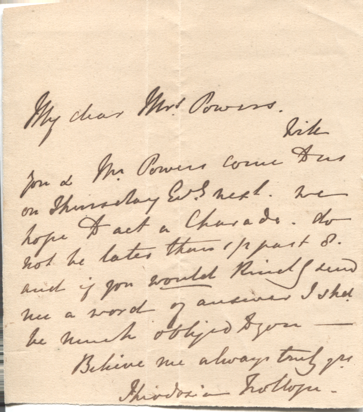 (Theodosia, née Garrow, 1816-1865, Poet, Translator and Writer, wife of Thomas Adolphus) — Sophie Dupré Autographs