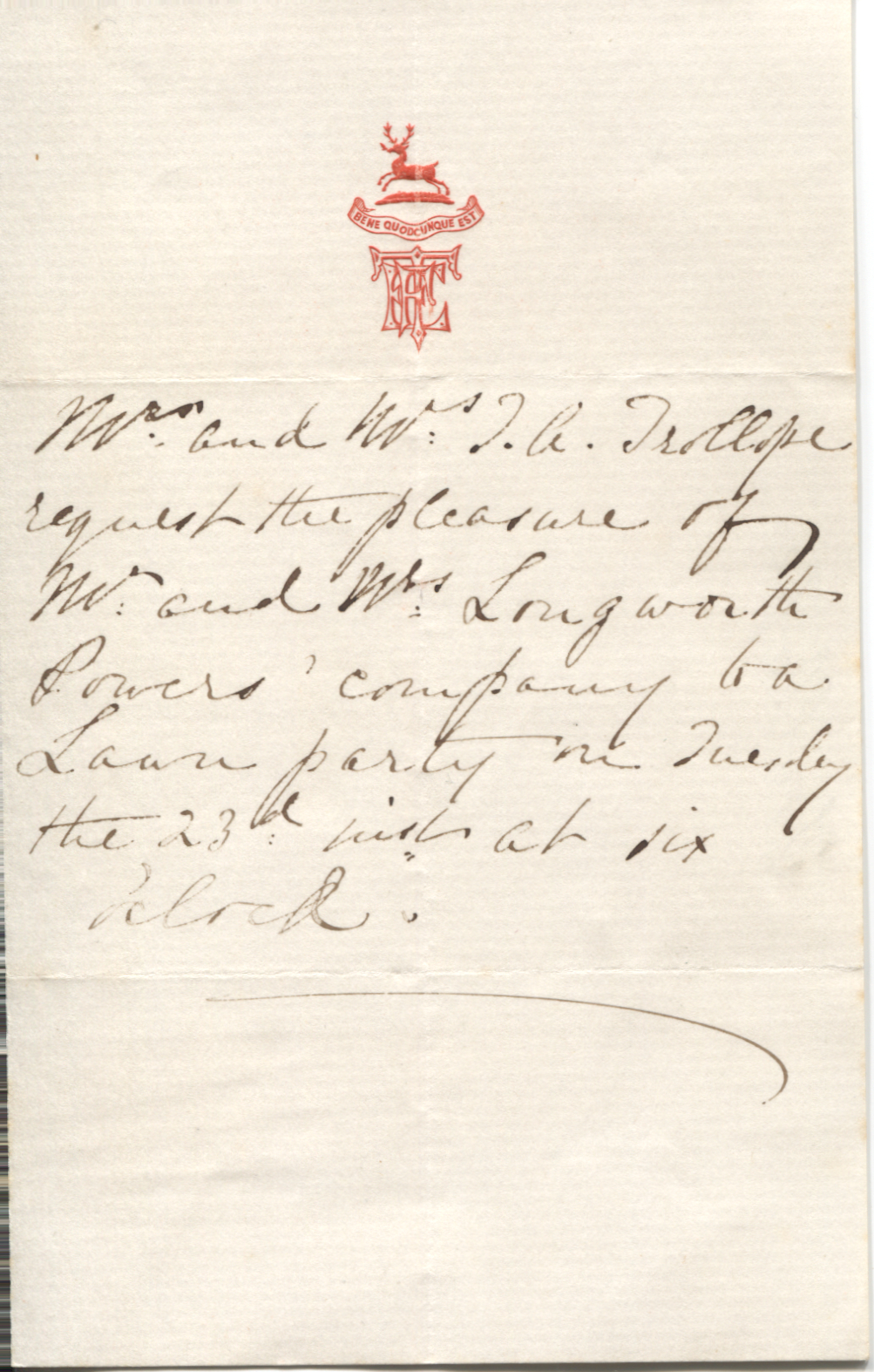 (Frances Eleanor, née Ternan, 1835-1913, Novelist, best known for her biography of her mother-in-law Frances Milton Trollope) — Sophie Dupré Autographs