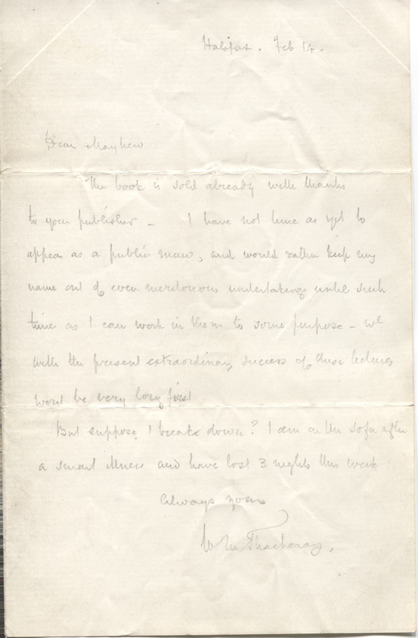 (William Makepeace, 1811-1863, Novelist) — Sophie Dupré Autographs
