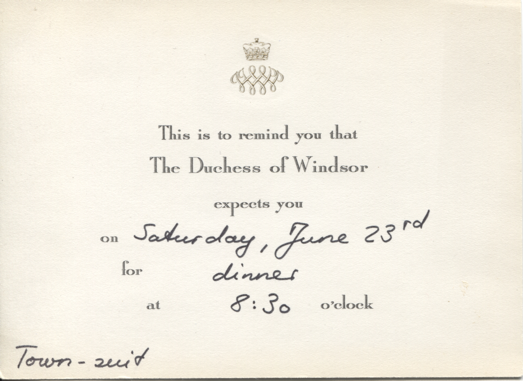(Duchess of, Wallis Simpson, 1896-1986, Wife of Edward VIII)] — Sophie Dupré Autographs