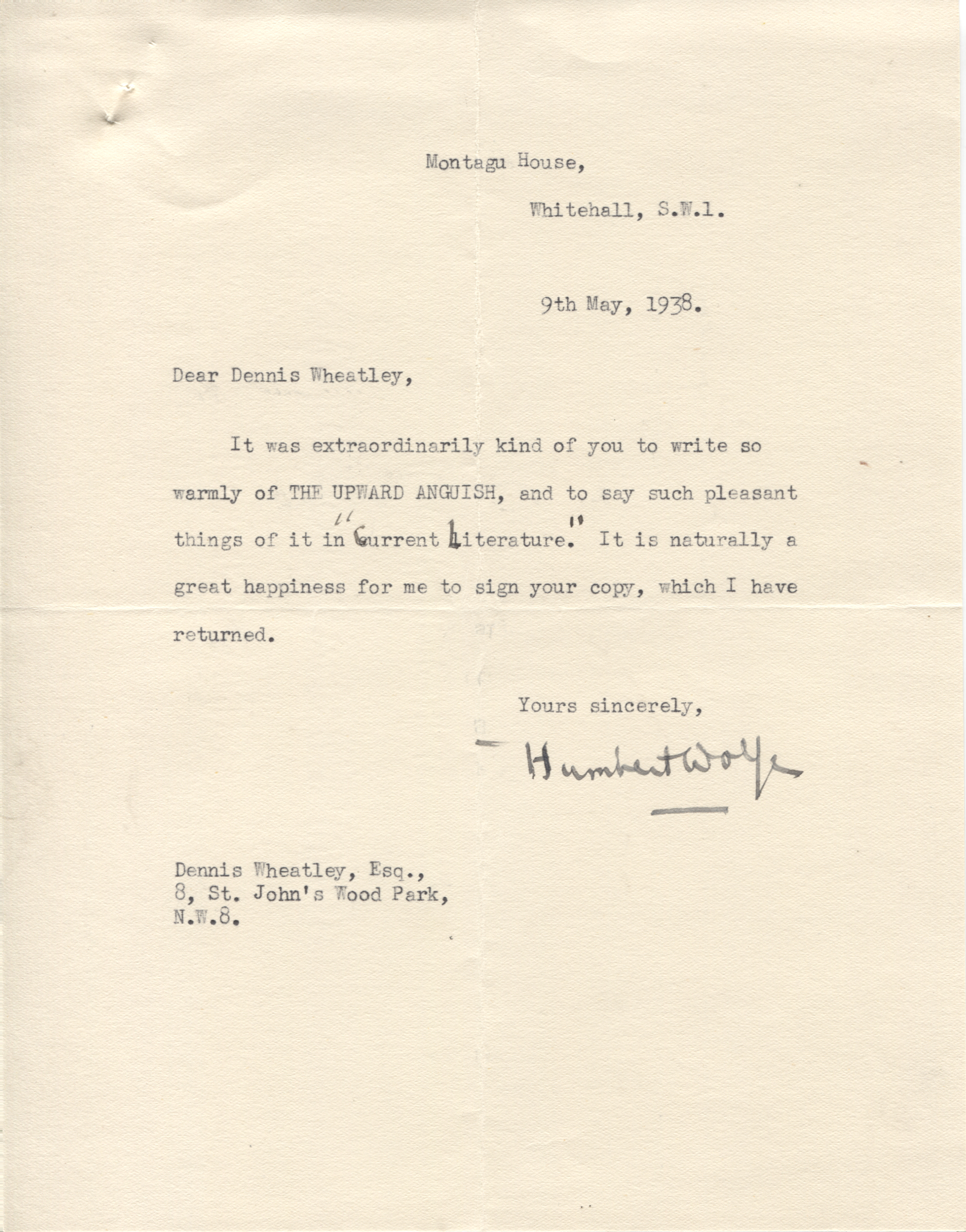 (Humbert, 1885-1940, Poet & Critic) — Sophie Dupré Autographs