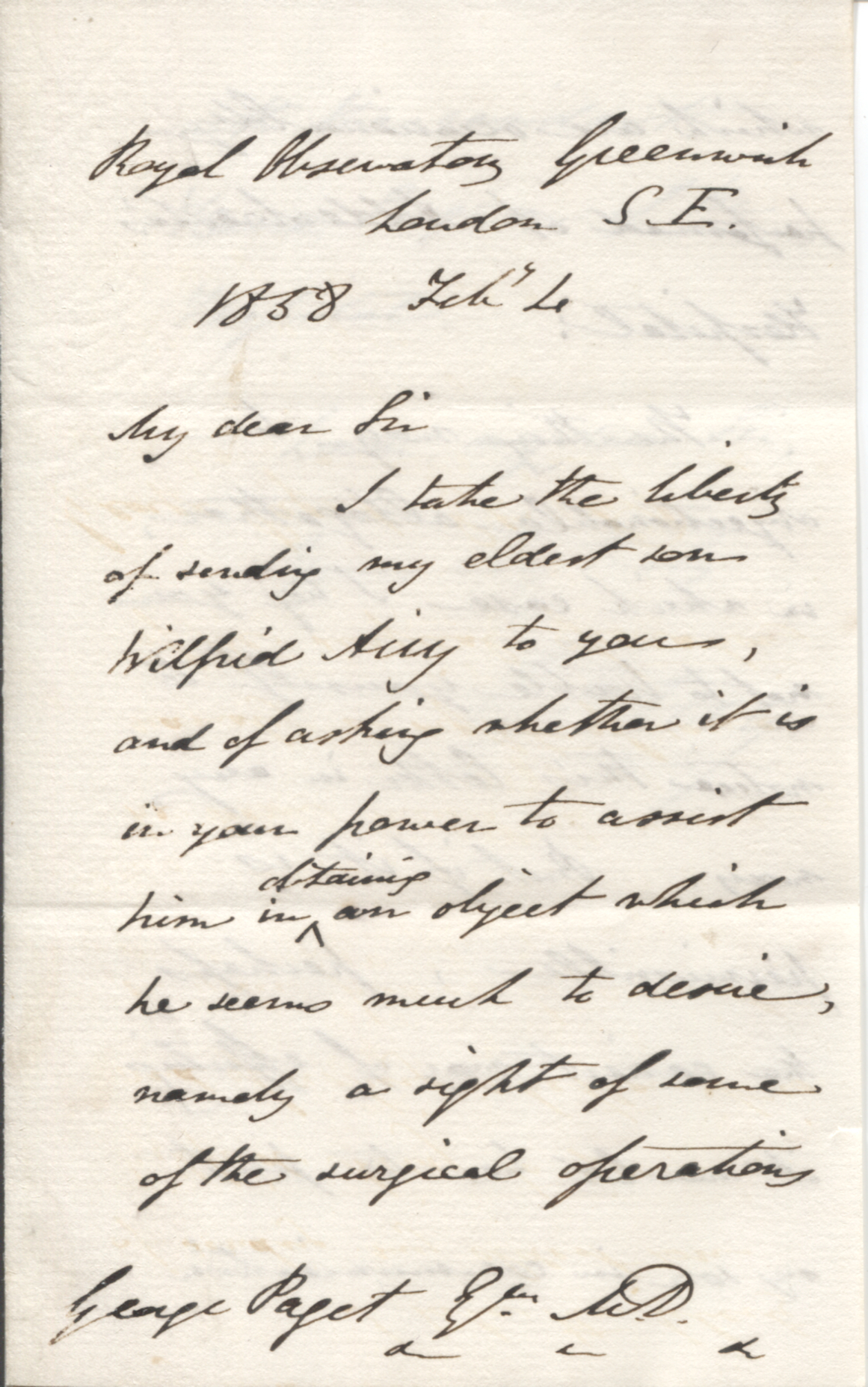 (Sir George Biddell, 1801-1892, Astronomer Royal 1835-1881) — Sophie Dupré Autographs
