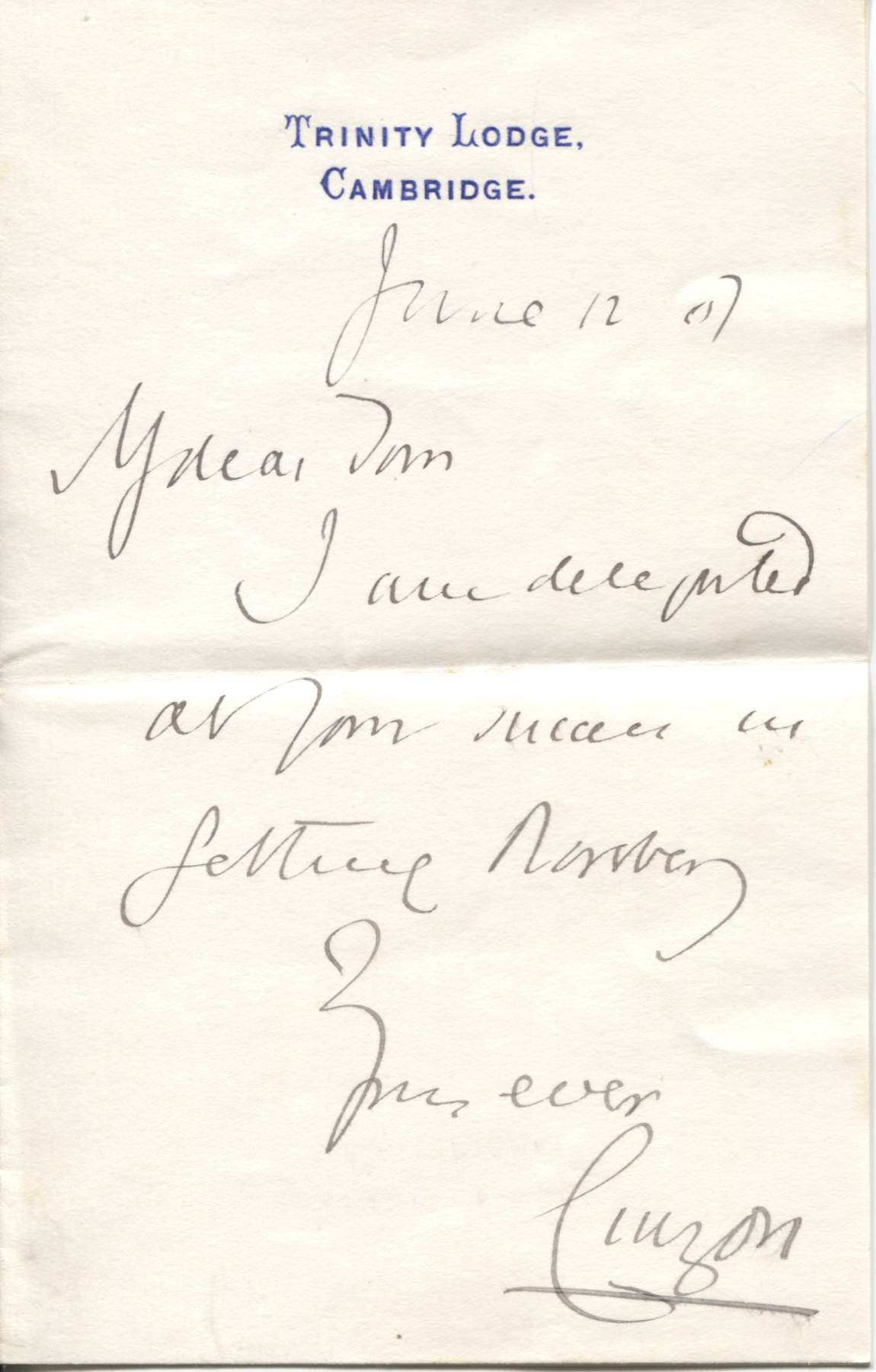 (George, Marquis, 1859-1925, Viceroy of India and Foreign Minister) — Sophie Dupré Autographs