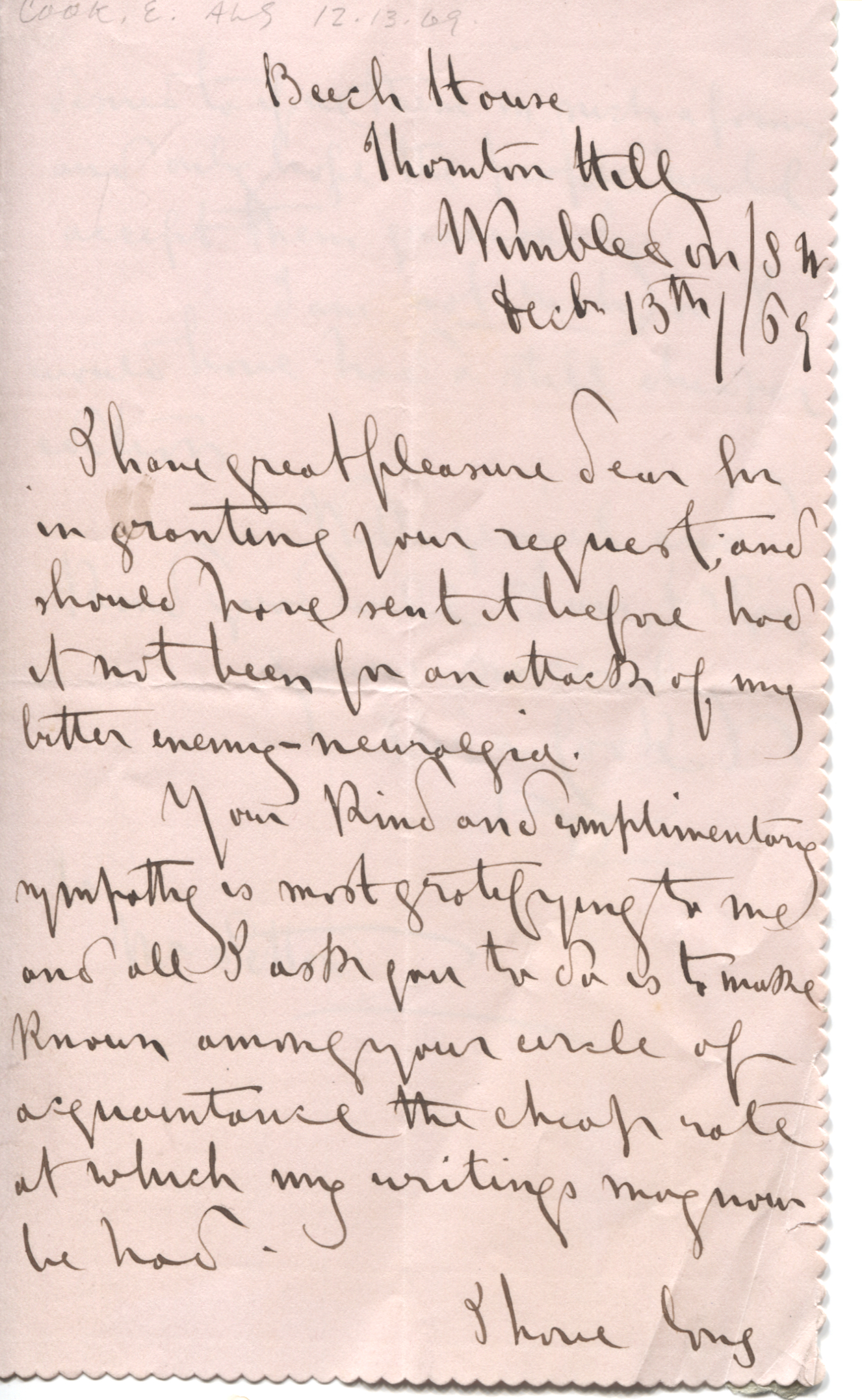 (Eliza, 1818-1889, Poet) — Sophie Dupré Autographs