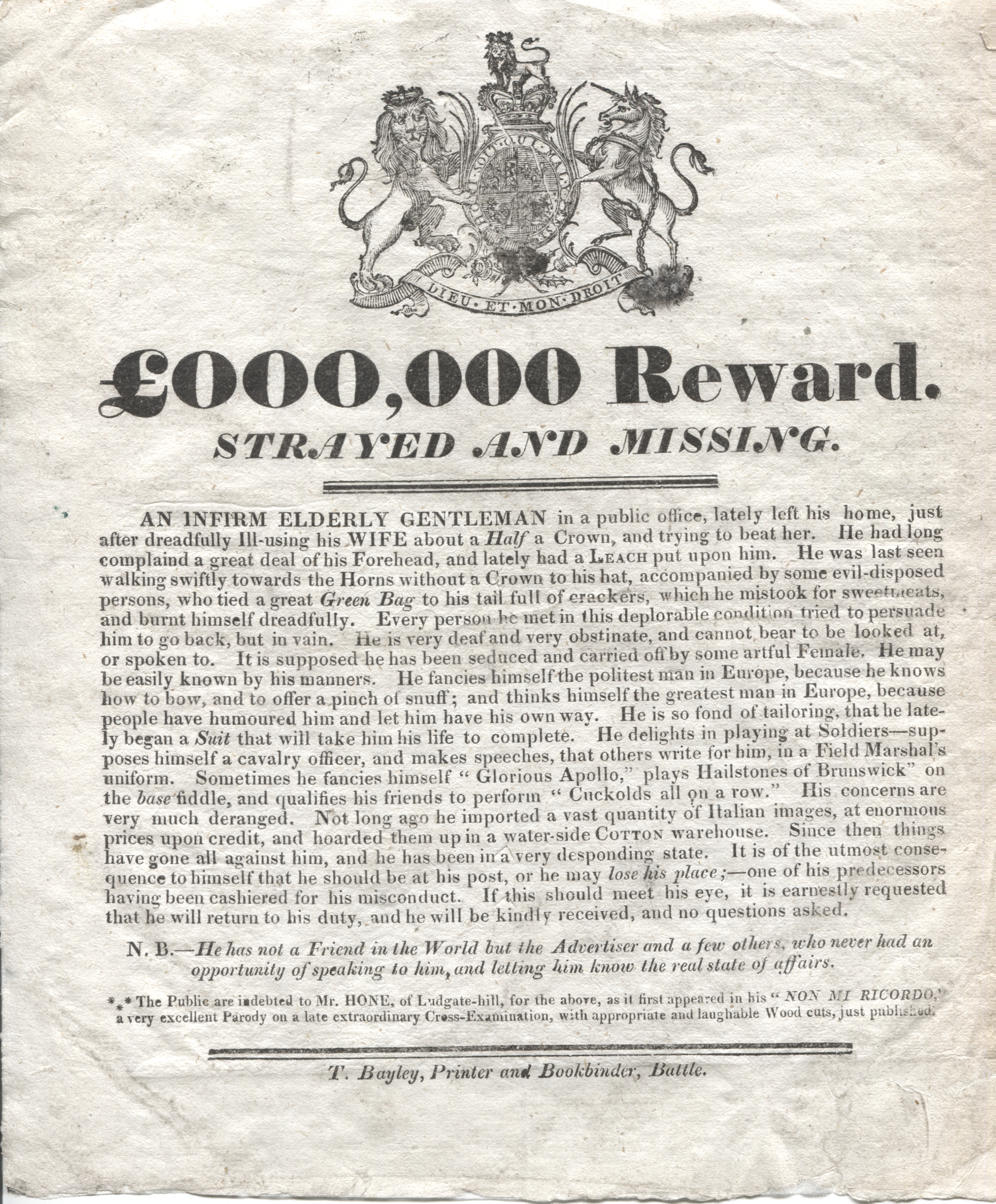 (William, 1780-1841, Writer, Satirist and Bookseller)] — Sophie Dupré Autographs