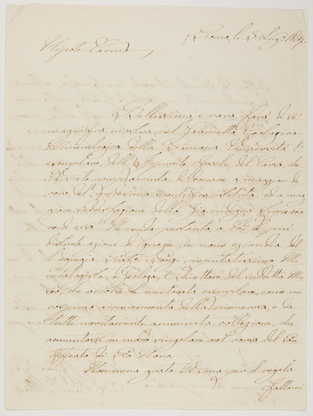 (Ludovico, 1805-1867, Cardinal, Governor of Rome, Prefect of the Congregation of the Index, Chancellor of Rome University) — Sophie Dupré Autographs