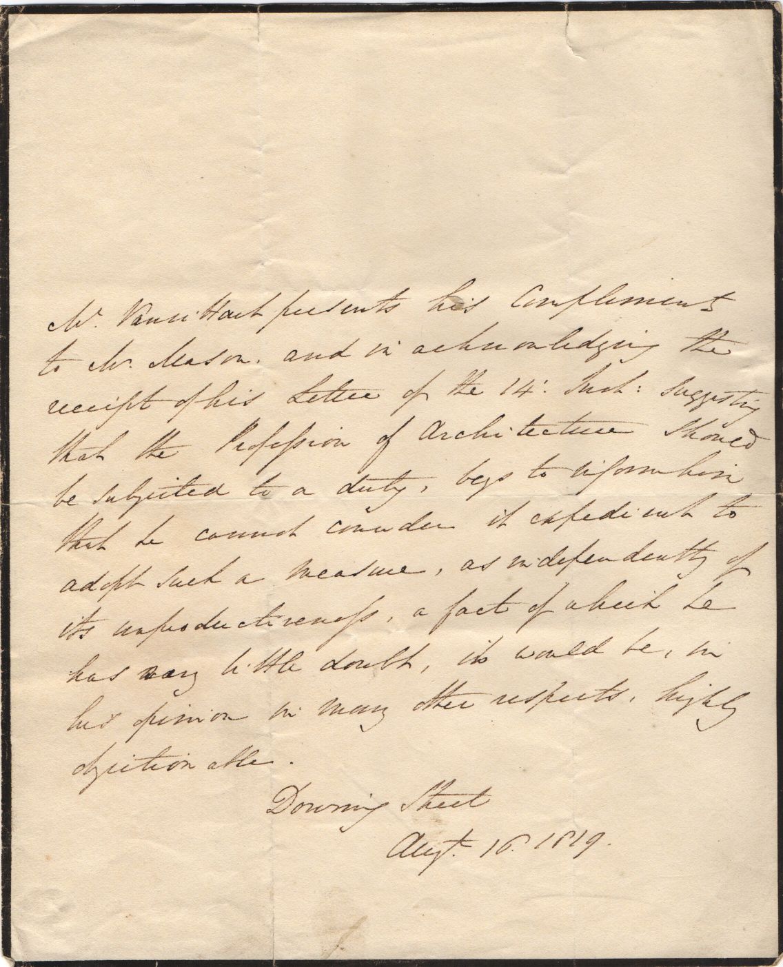 (Nicholas Vansittart, 1766-1831, Chancellor of the Exchequer, from 1823 1st Baron) — Sophie Dupré Autographs