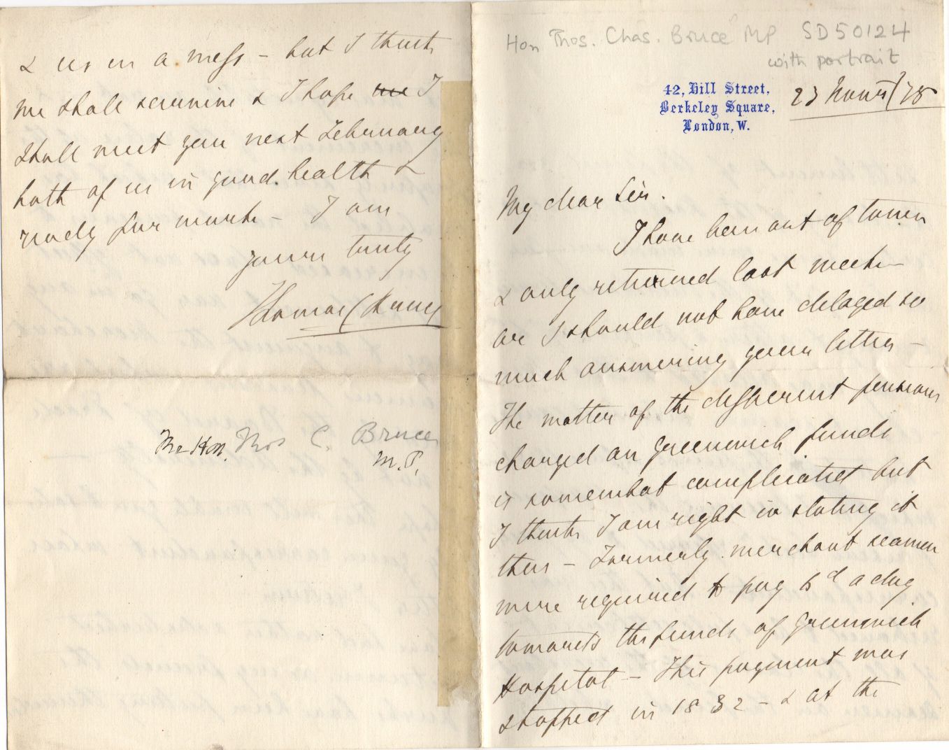 (Hon. Thomas Charles, 1825-1890, M.P. for Portsmouth and Railway Director) — Sophie Dupré Autographs